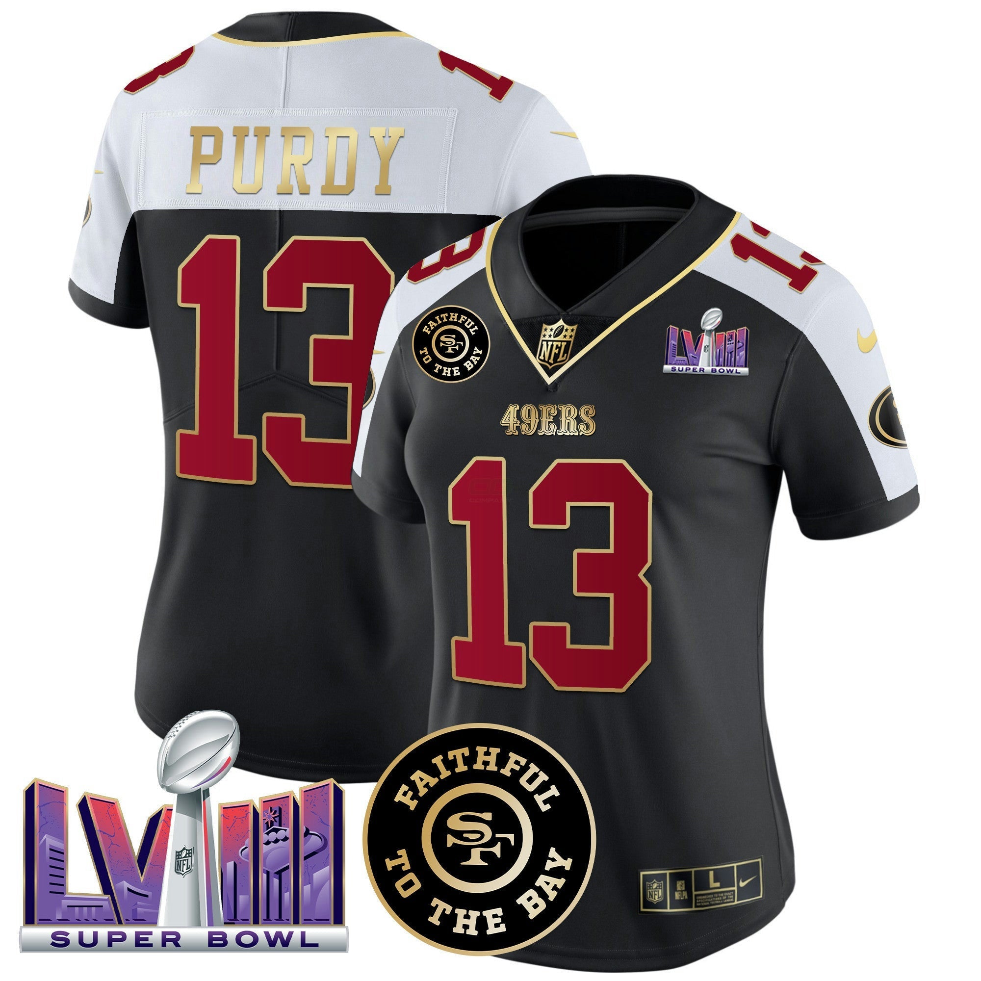 Camisa NFL Women’s Faithful & Super Bowl LVIII Patch Vapor Jersey