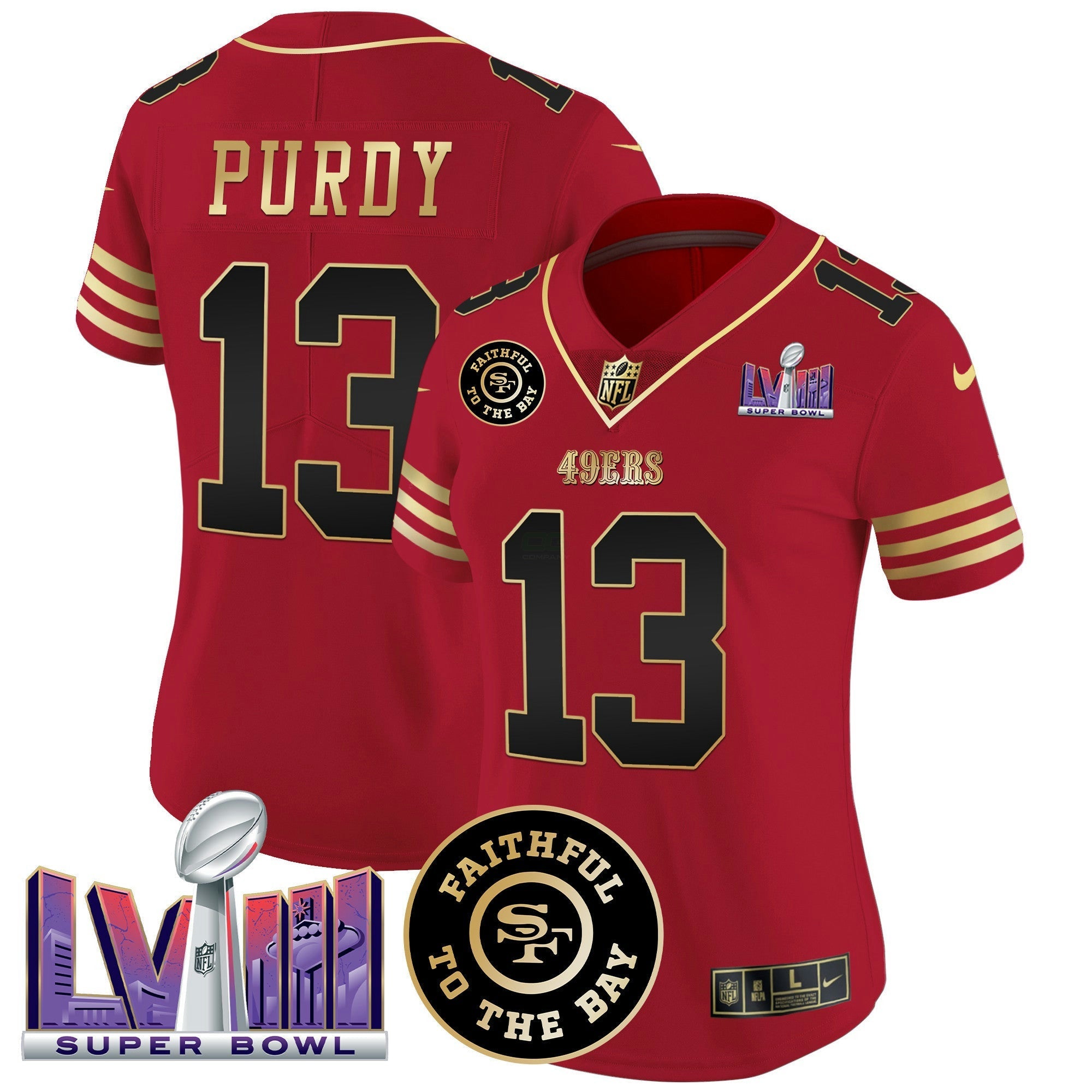 Camisa NFL Women’s Faithful & Super Bowl LVIII Patch Vapor Jersey