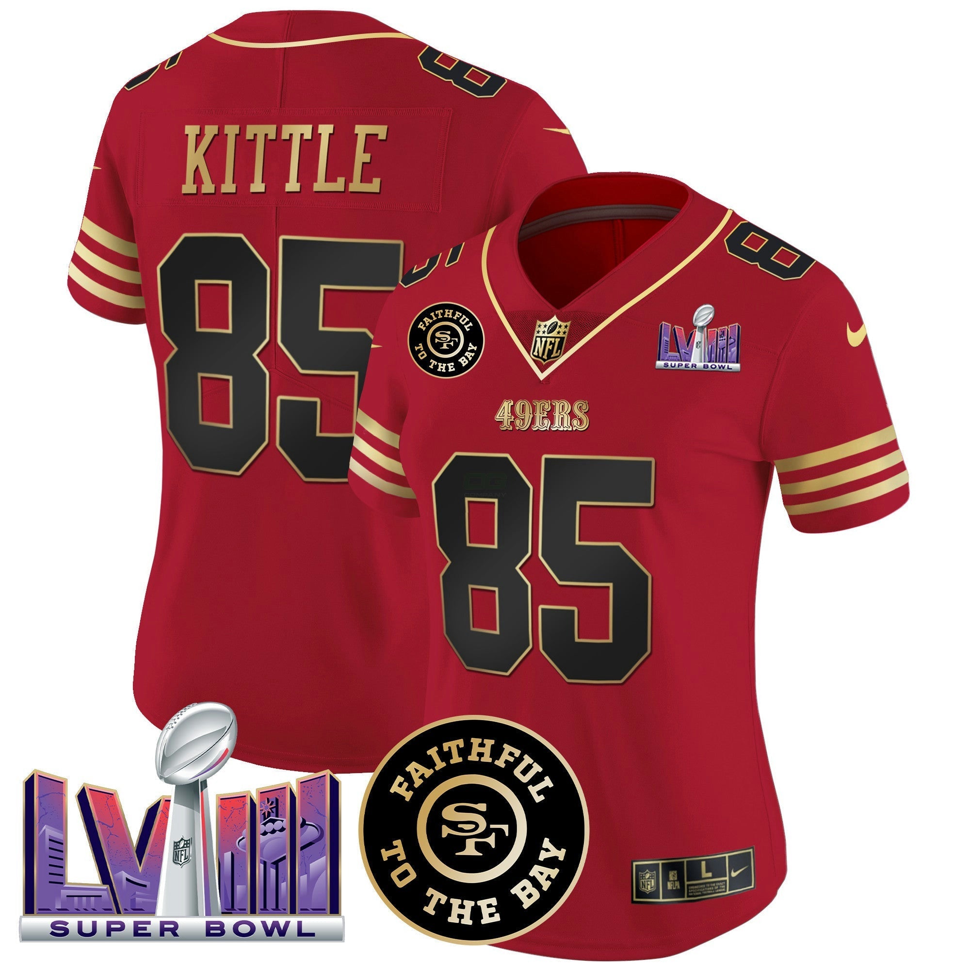 Camisa NFL Women’s Faithful & Super Bowl LVIII Patch Vapor Jersey