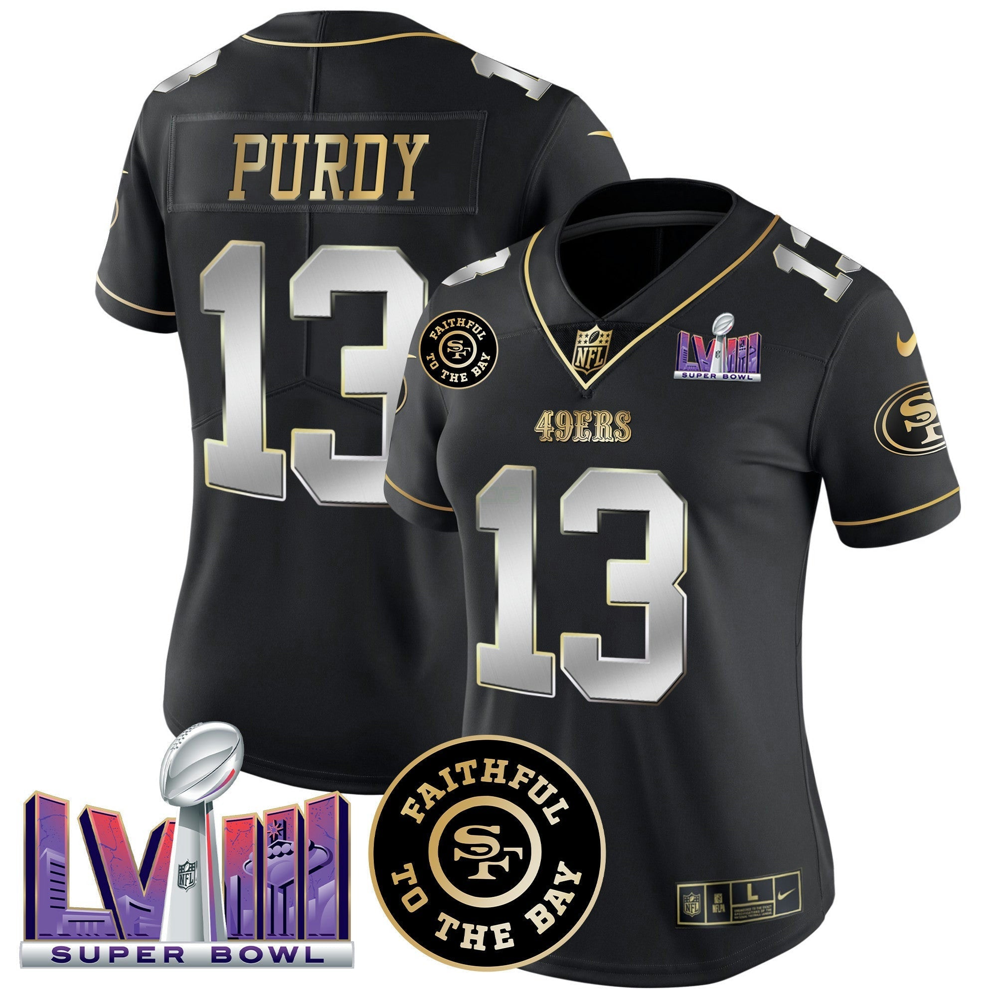 Camisa NFL Women’s Faithful & Super Bowl LVIII Patch Vapor Jersey