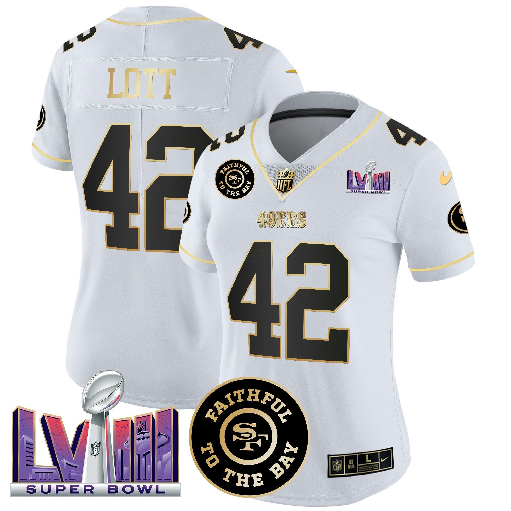 Camisa NFL Women’s Faithful & Super Bowl LVIII Patch Vapor Jersey V2