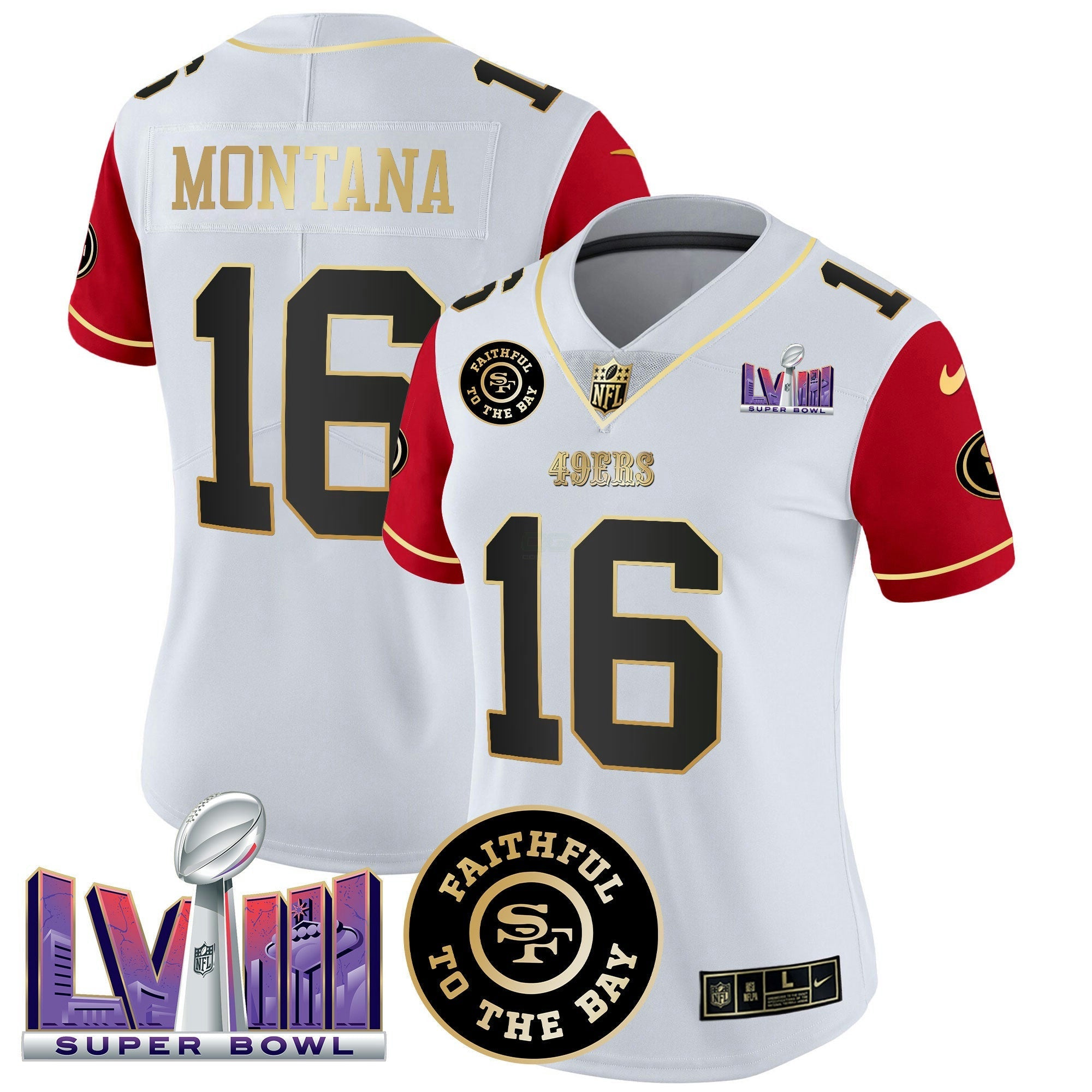 Camisa NFL Women’s Faithful & Super Bowl LVIII Patch Vapor Jersey V2