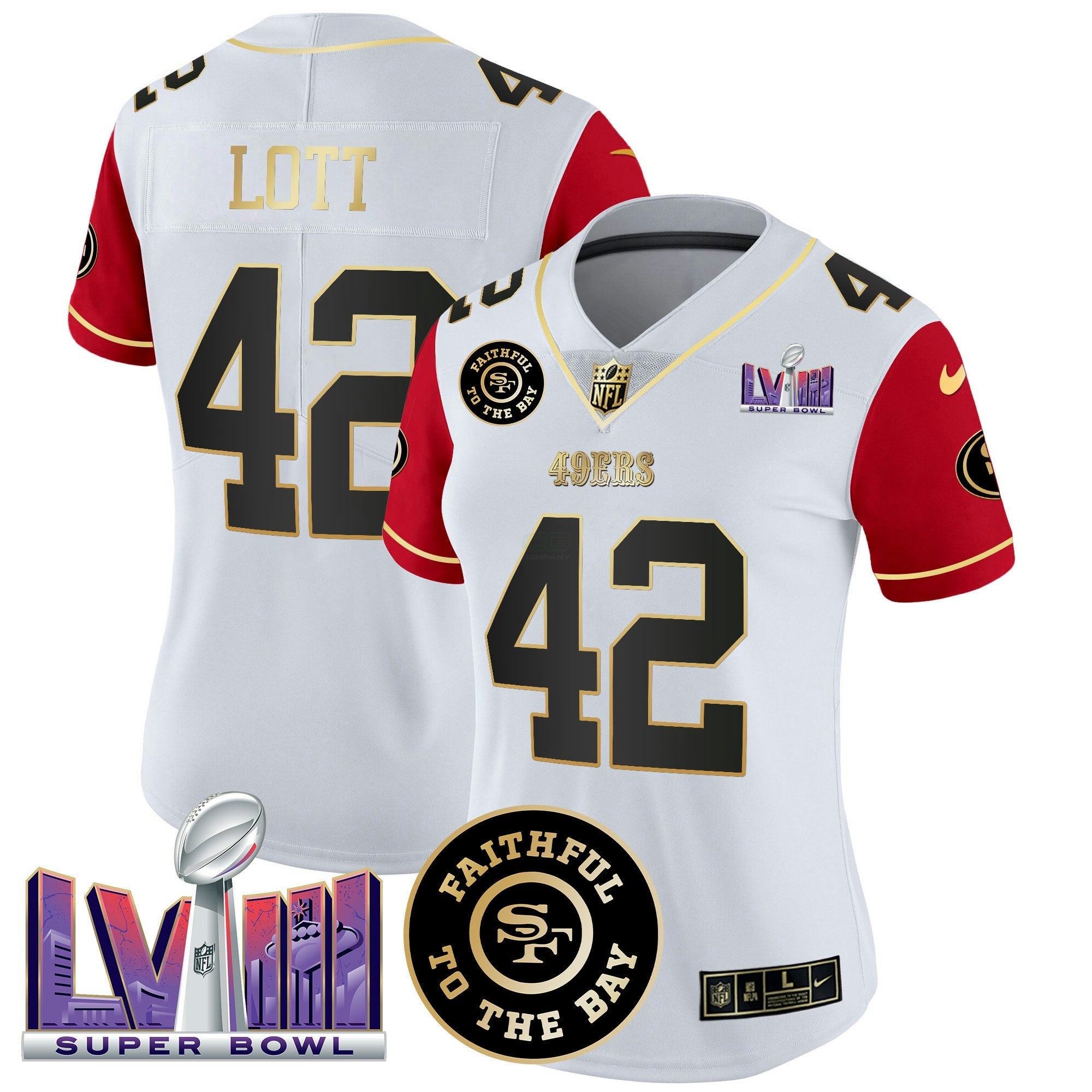 Camisa NFL Women’s Faithful & Super Bowl LVIII Patch Vapor Jersey V2