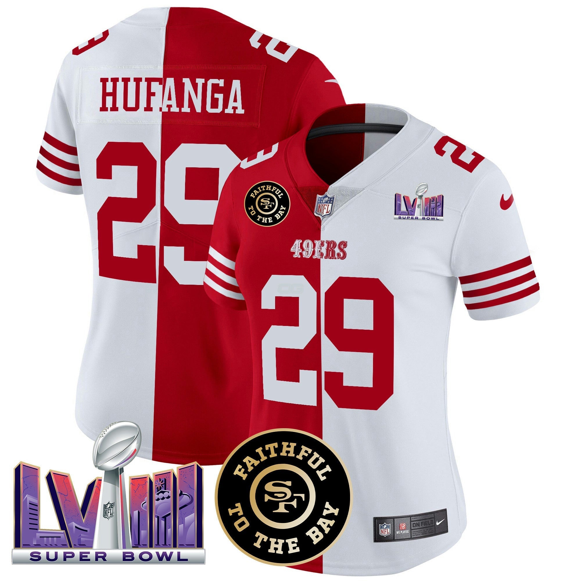 Camisa NFL Women’s Faithful & Super Bowl LVIII Patch Vapor Jersey V2