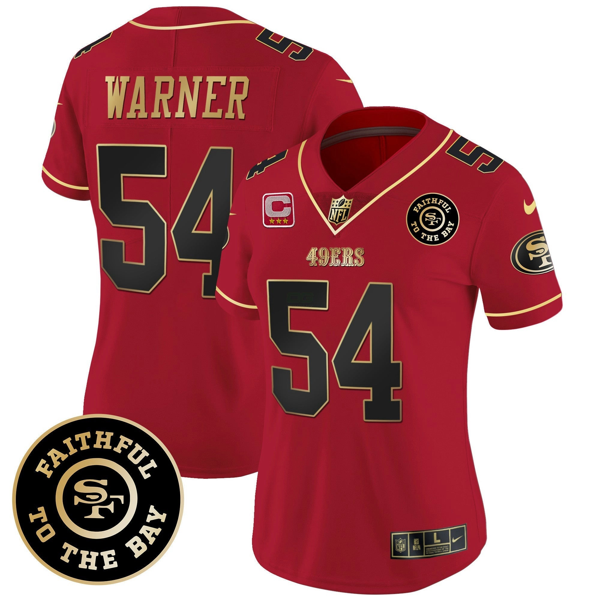 Camisa NFL Women’s Faithful To The Bay 2024 Patch Vapor Limited Jersey