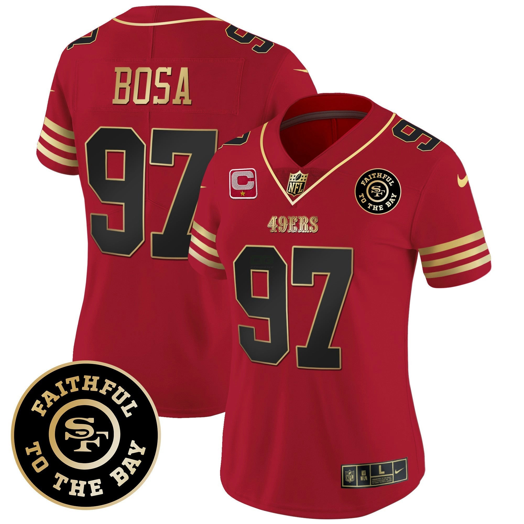 Camisa NFL Women’s Faithful To The Bay 2024 Patch Vapor Limited Jersey