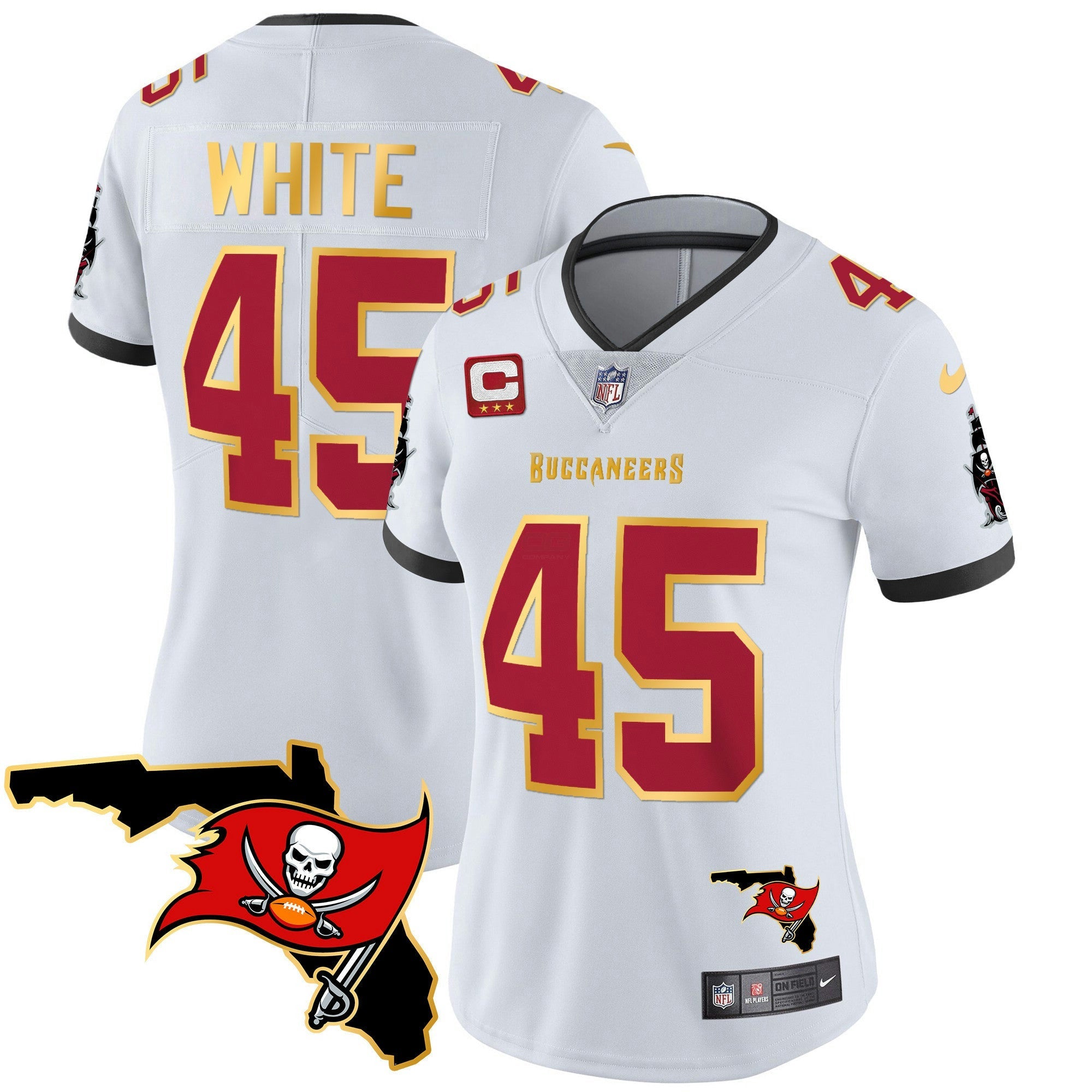 Camisa NFL Women’s Florida Patch Dourada Trim Vapor Jersey