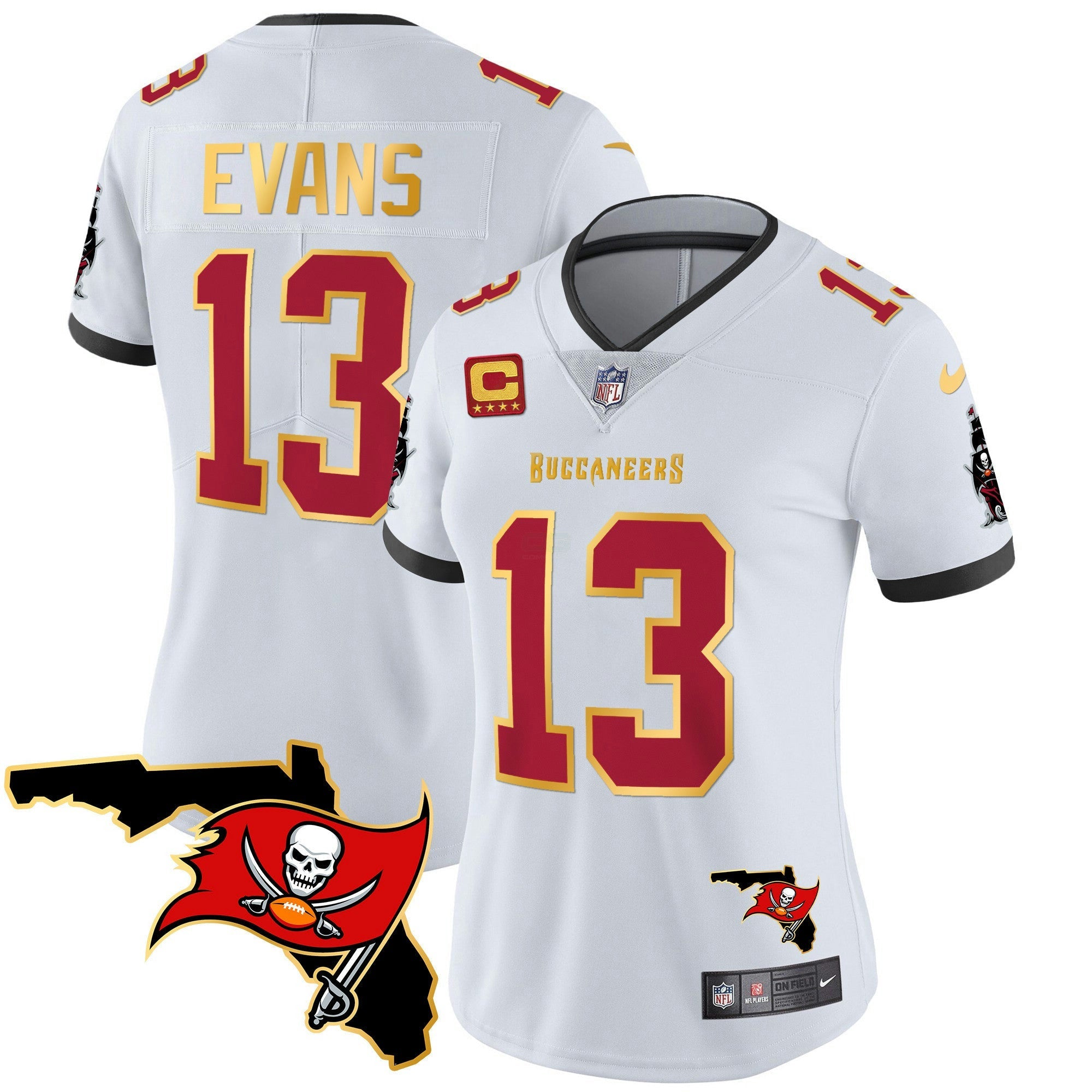 Camisa NFL Women’s Florida Patch Dourada Trim Vapor Jersey