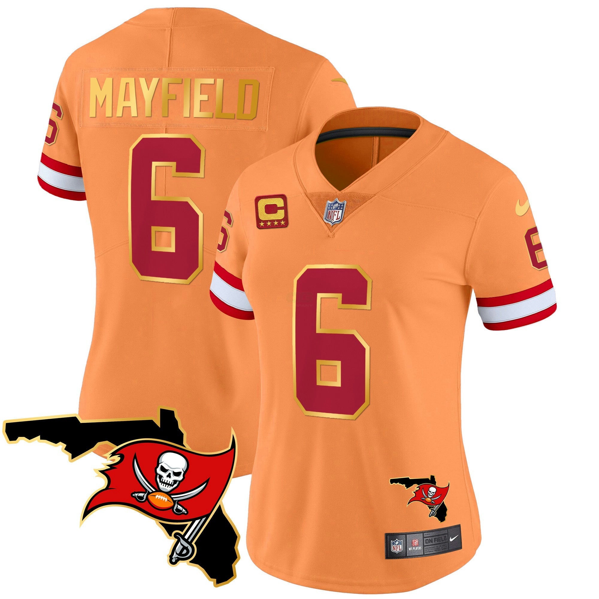 Camisa NFL Women’s Florida Patch Dourada Trim Vapor Jersey
