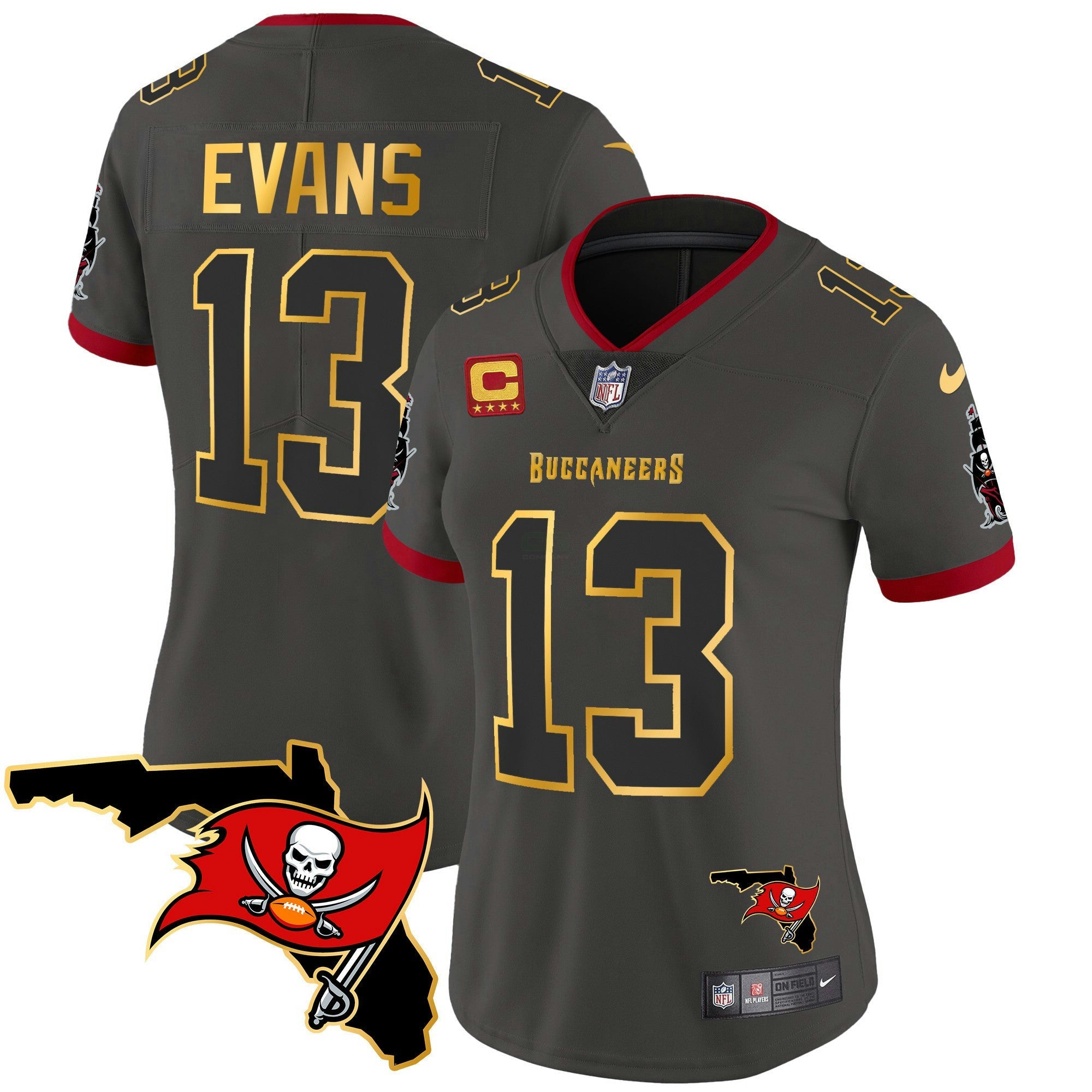 Camisa NFL Women’s Florida Patch Dourada Trim Vapor Jersey