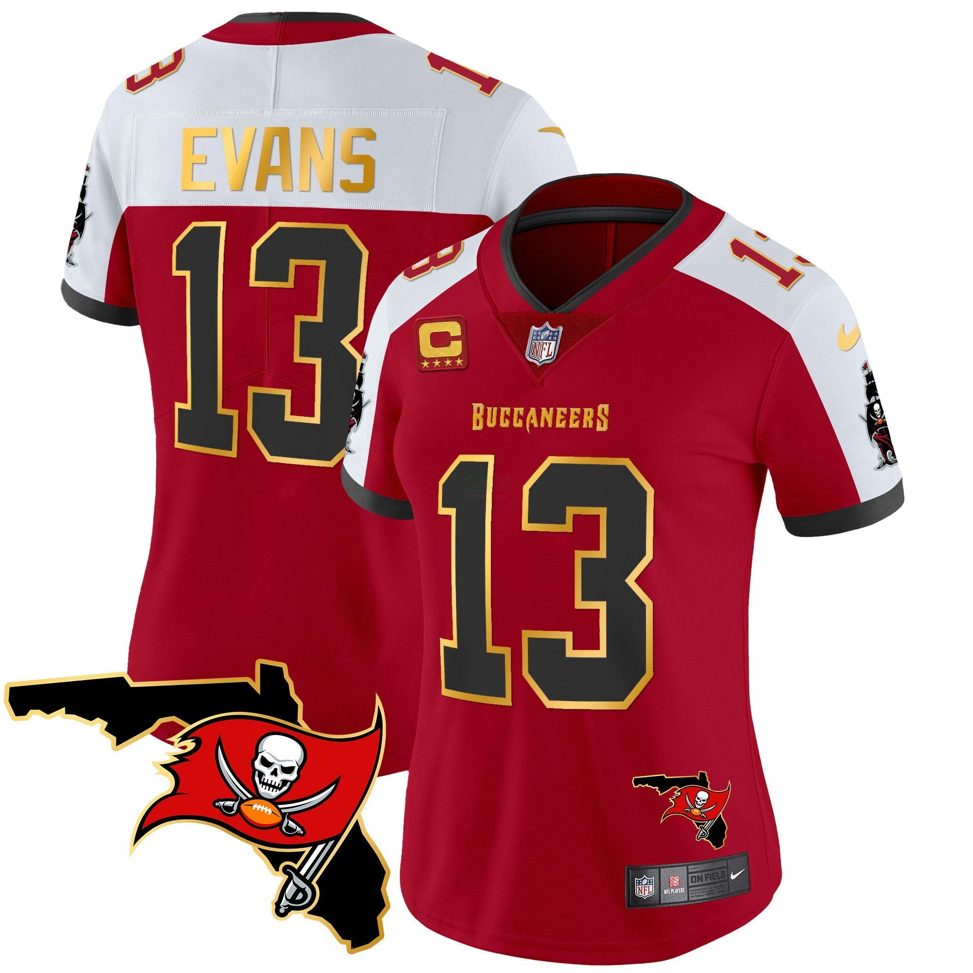 Camisa NFL Women’s Florida Patch Dourada Trim Vapor Jersey