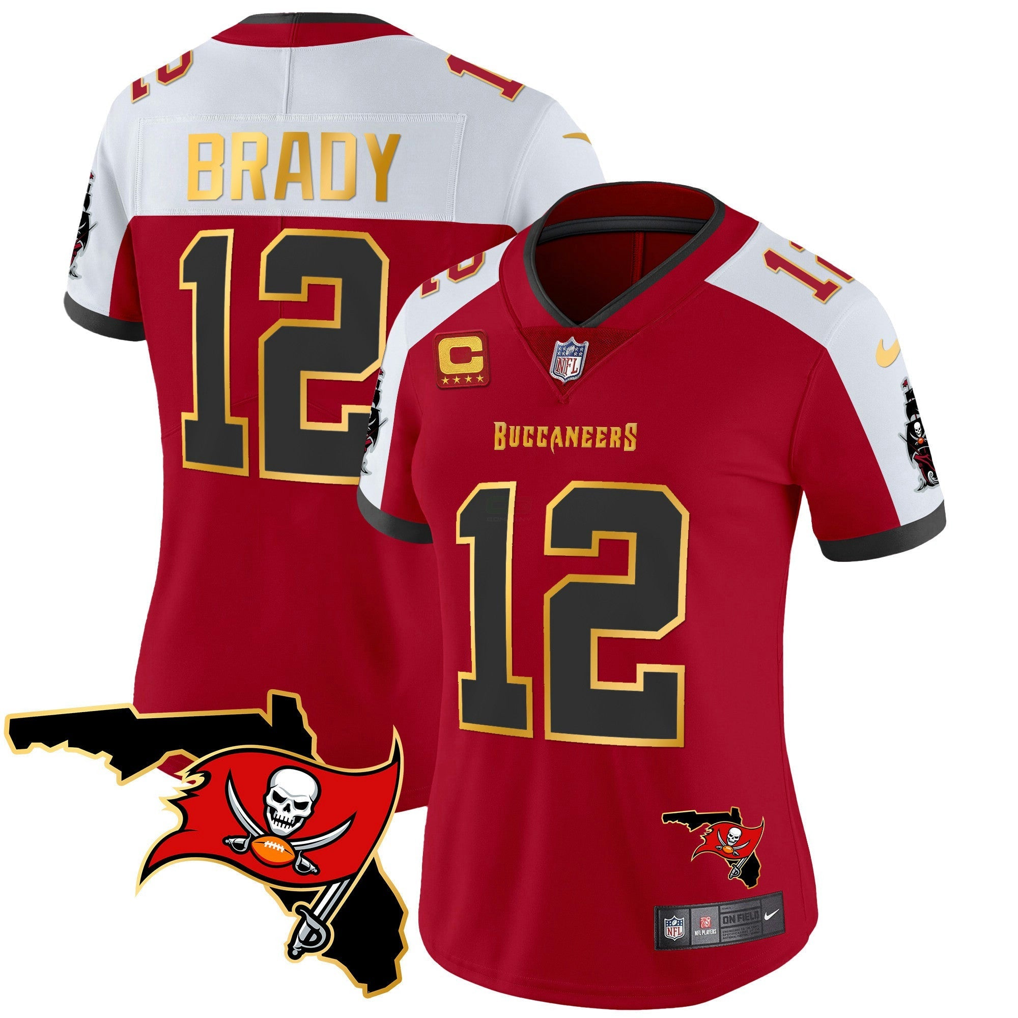 Camisa NFL Women’s Florida Patch Dourada Trim Vapor Jersey
