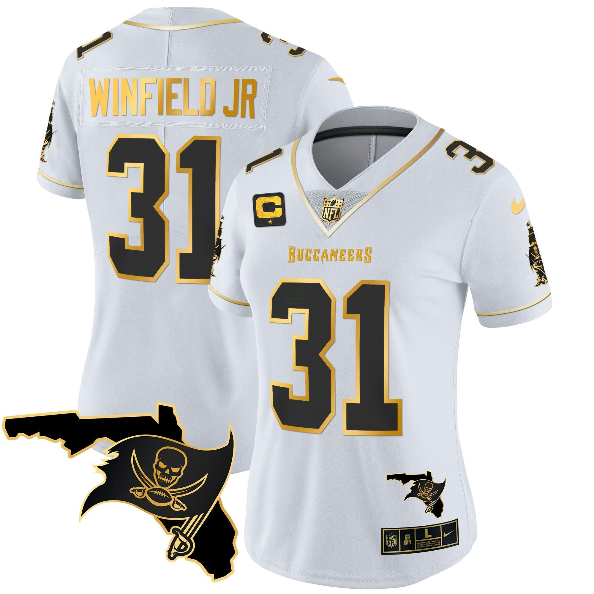 Camisa NFL Women’s Florida Patch Vapor Dourada Jersey