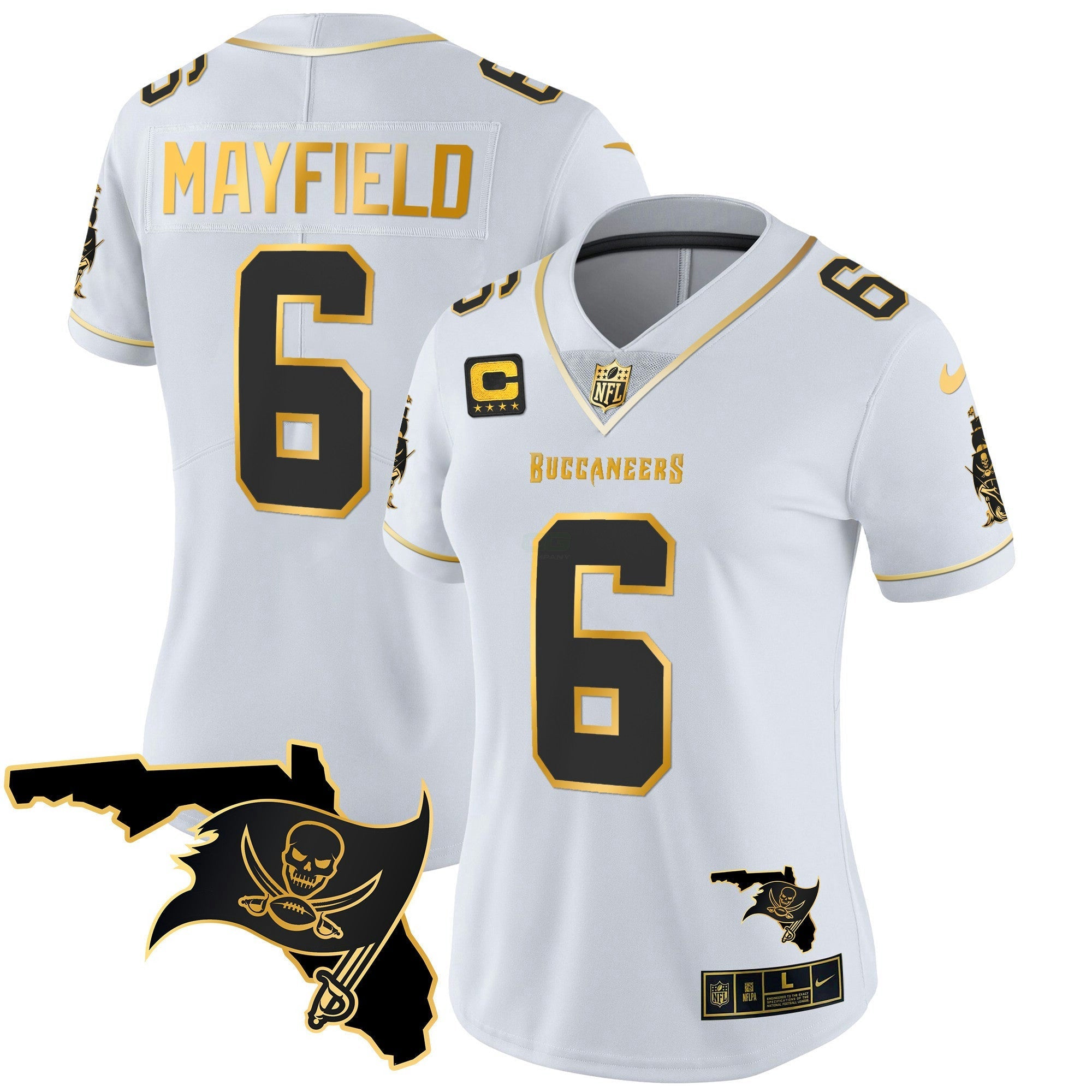 Camisa NFL Women’s Florida Patch Vapor Dourada Jersey