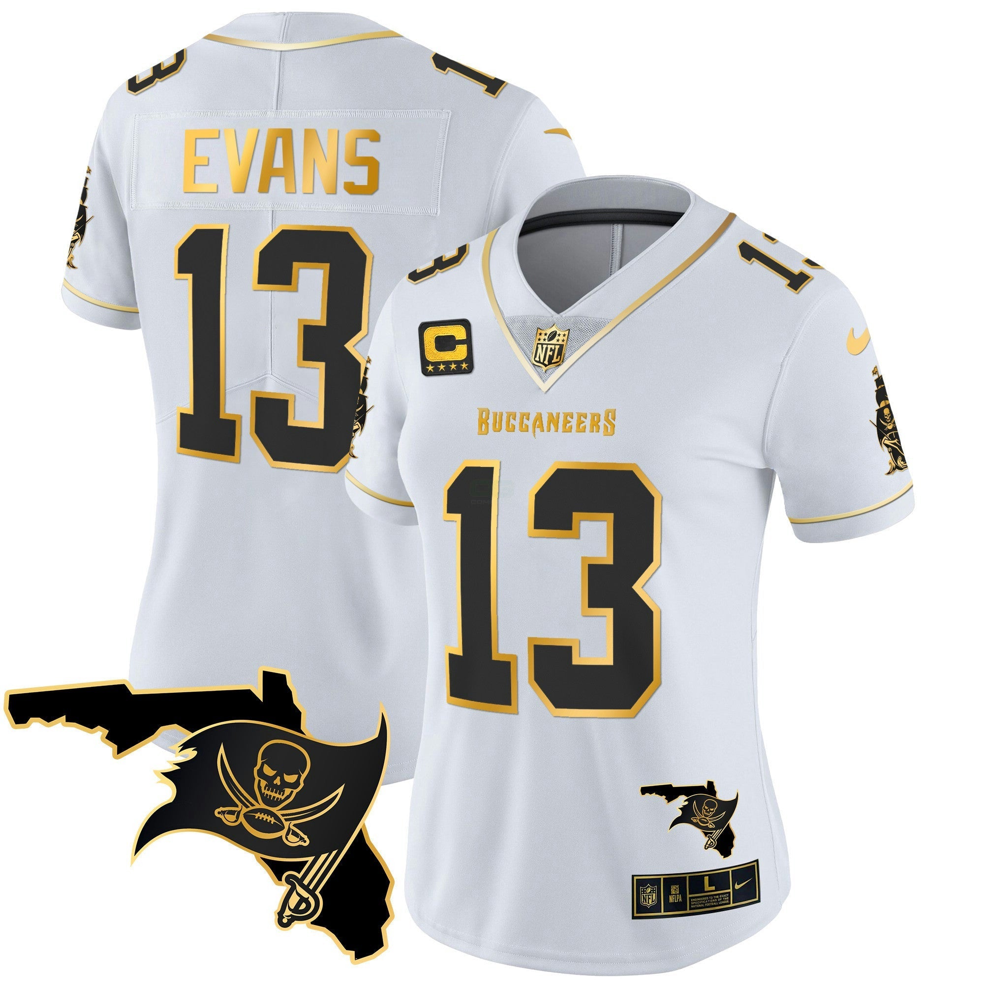 Camisa NFL Women’s Florida Patch Vapor Dourada Jersey
