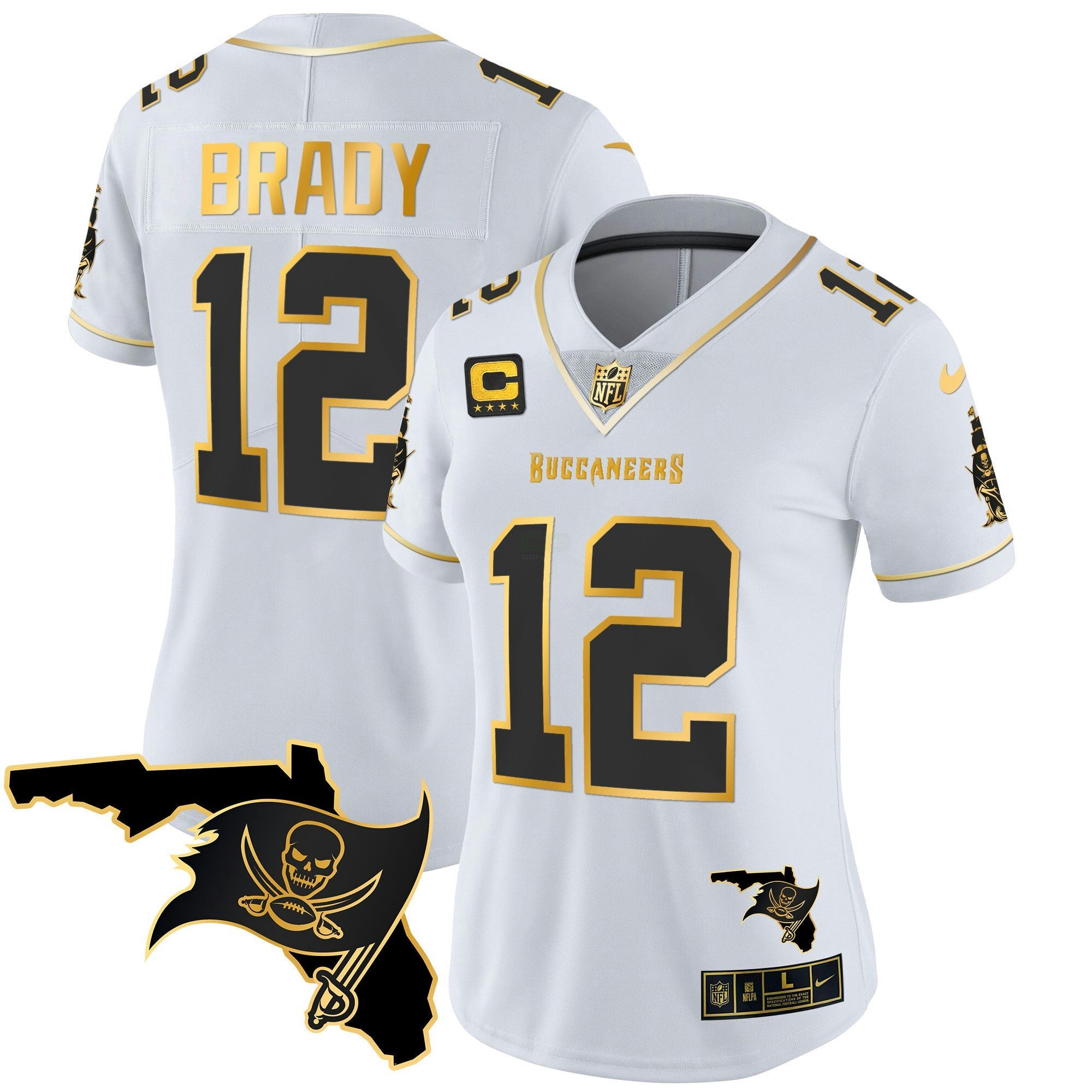 Camisa NFL Women’s Florida Patch Vapor Dourada Jersey