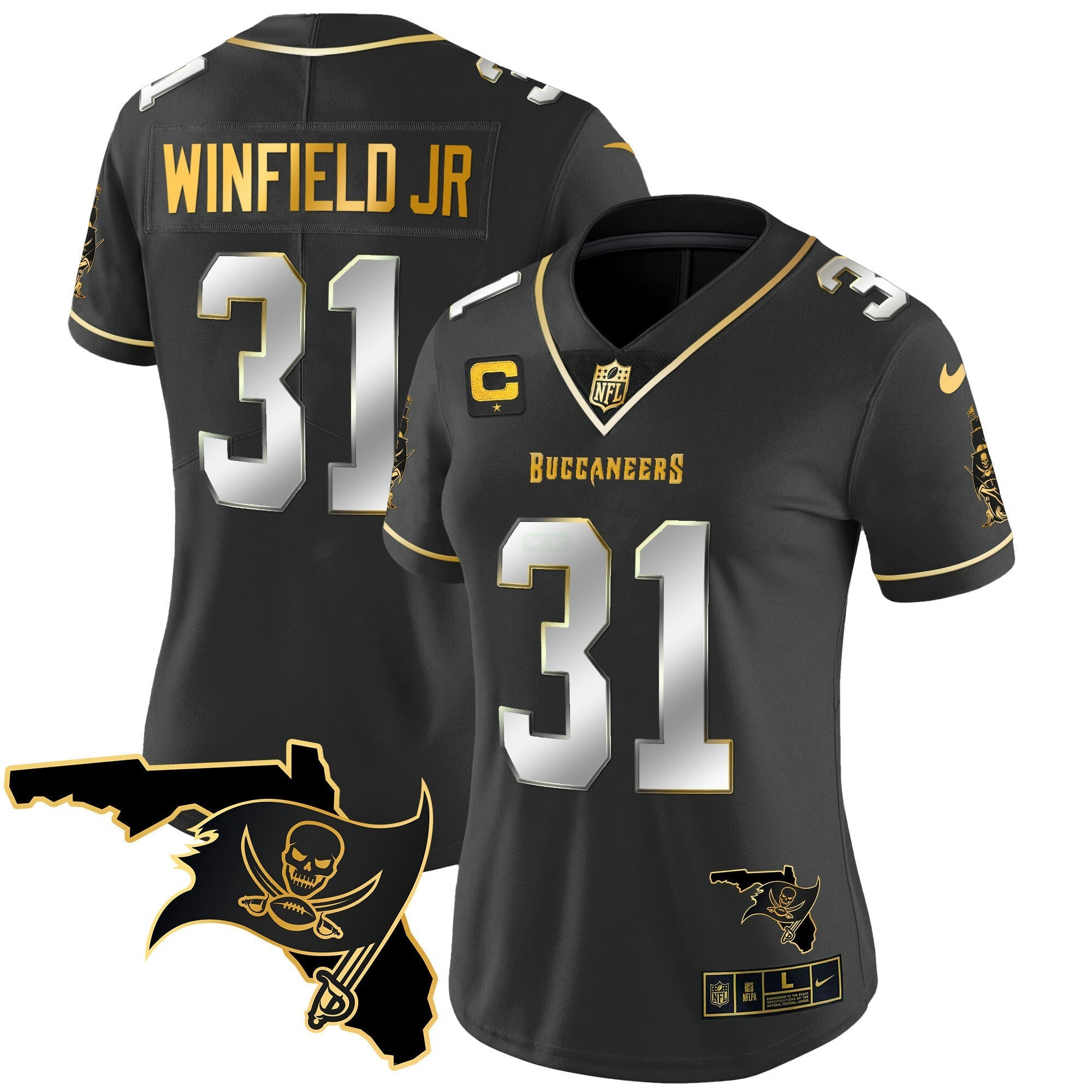 Camisa NFL Women’s Florida Patch Vapor Dourada Jersey