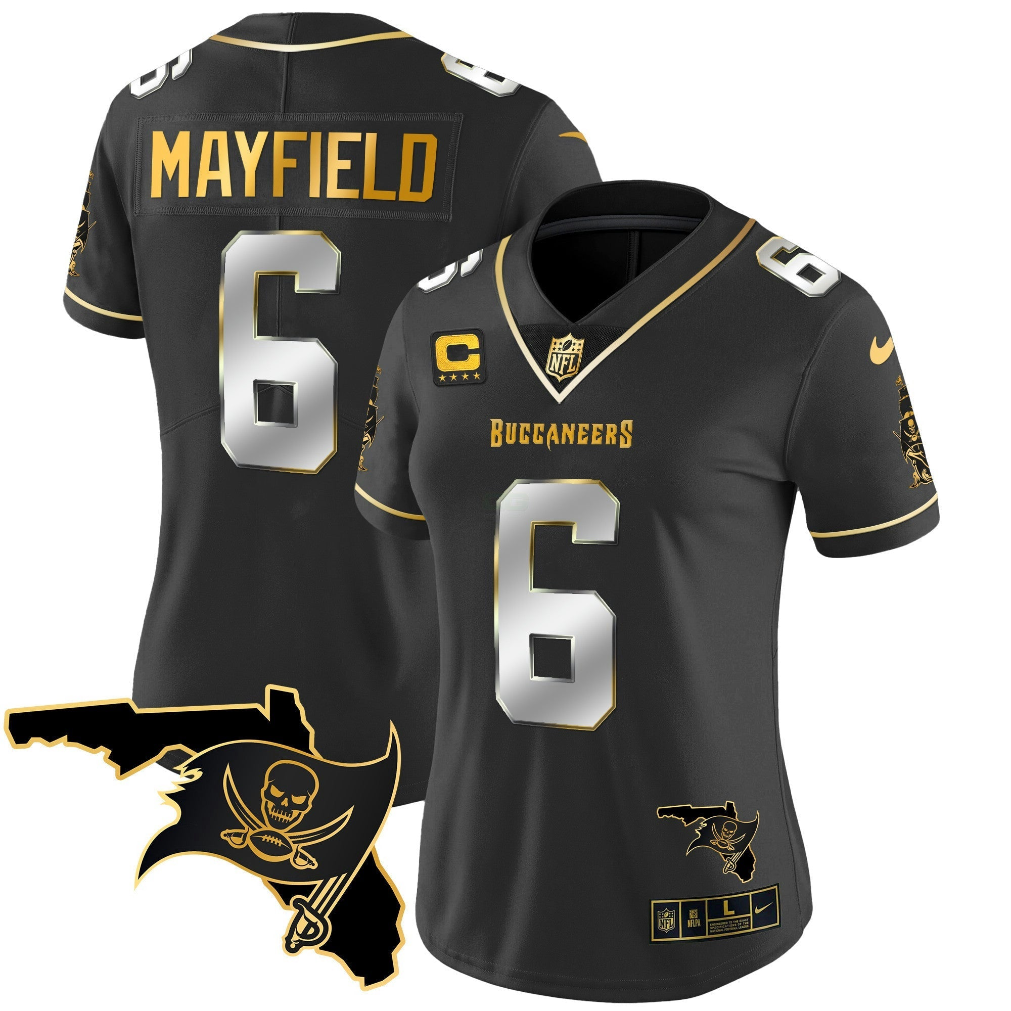 Camisa NFL Women’s Florida Patch Vapor Dourada Jersey