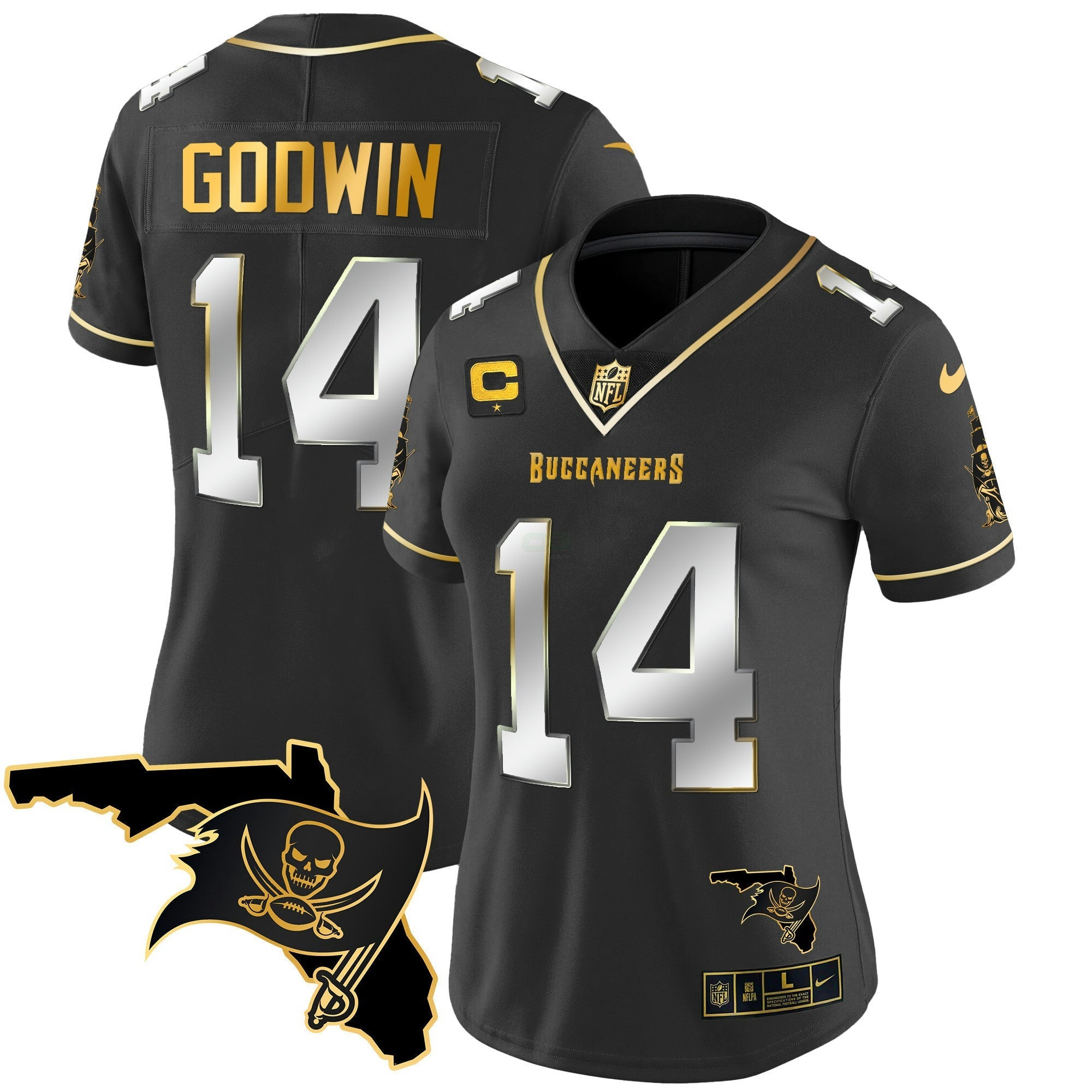 Camisa NFL Women’s Florida Patch Vapor Dourada Jersey