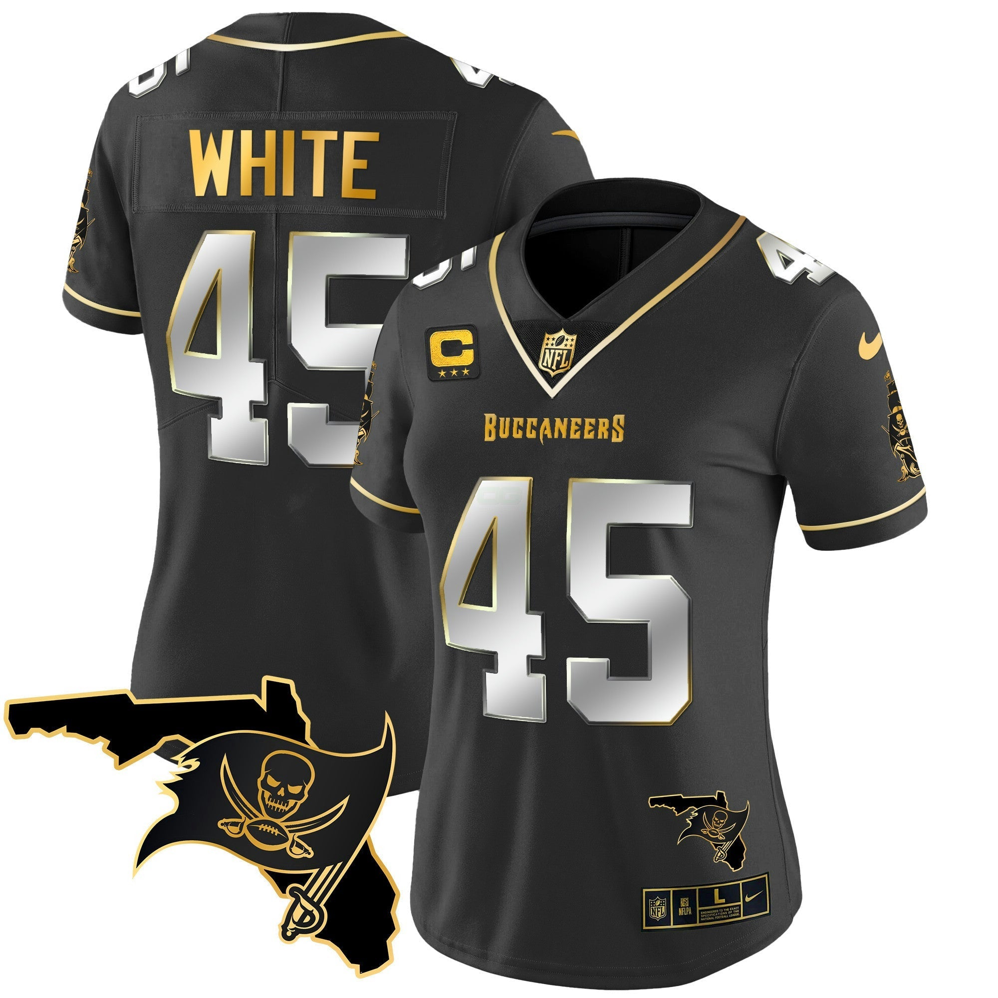 Camisa NFL Women’s Florida Patch Vapor Dourada Jersey