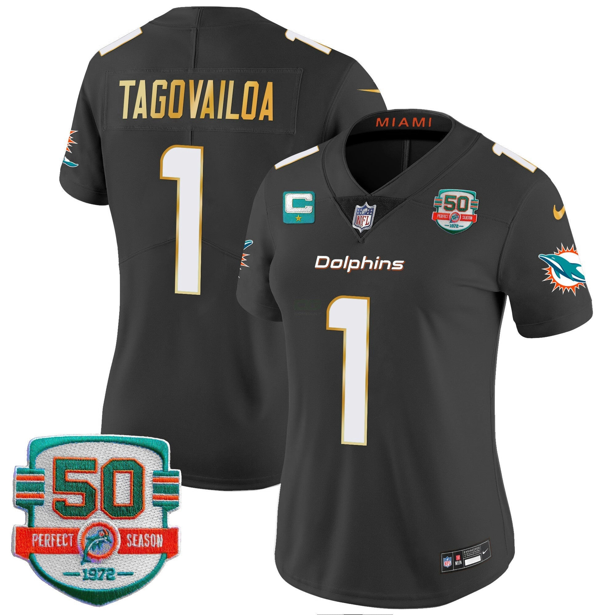 Camisa NFL Women’s Gold Trim Vapor Limited Jersey