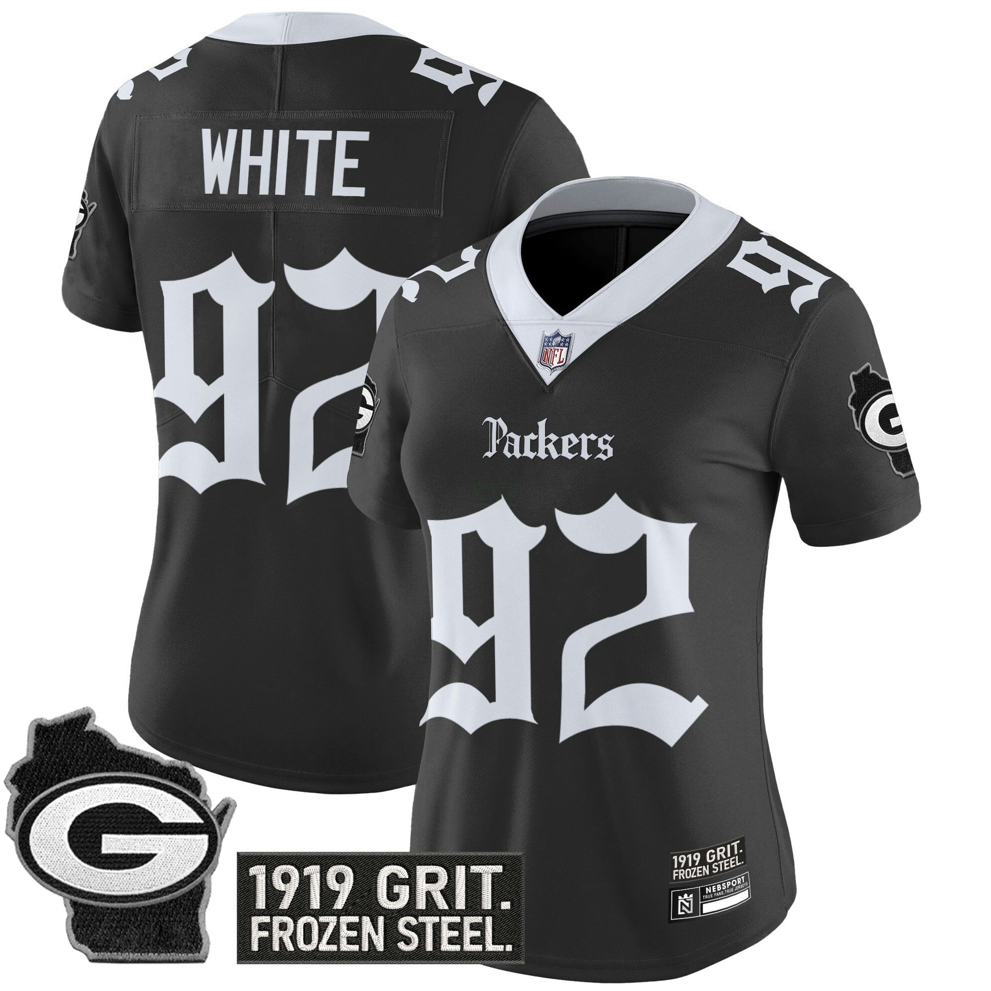 Camisa NFL Women’s Green Bay ‘Gothic Frozen Tundra Edition’ Vapor Limited Jersey