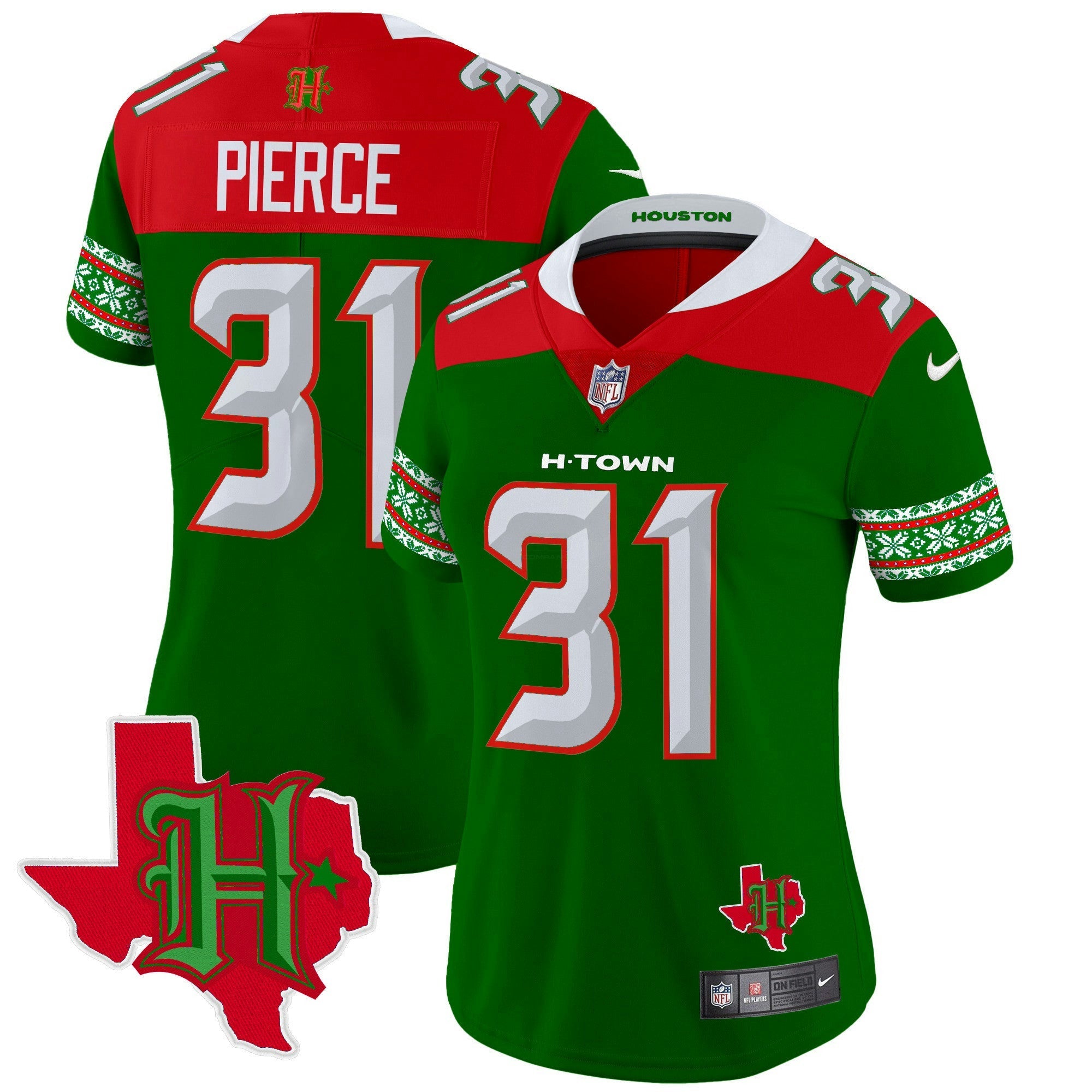 Camisa NFL Women’s Houston 2024 Christmas Vapor Limited Jersey