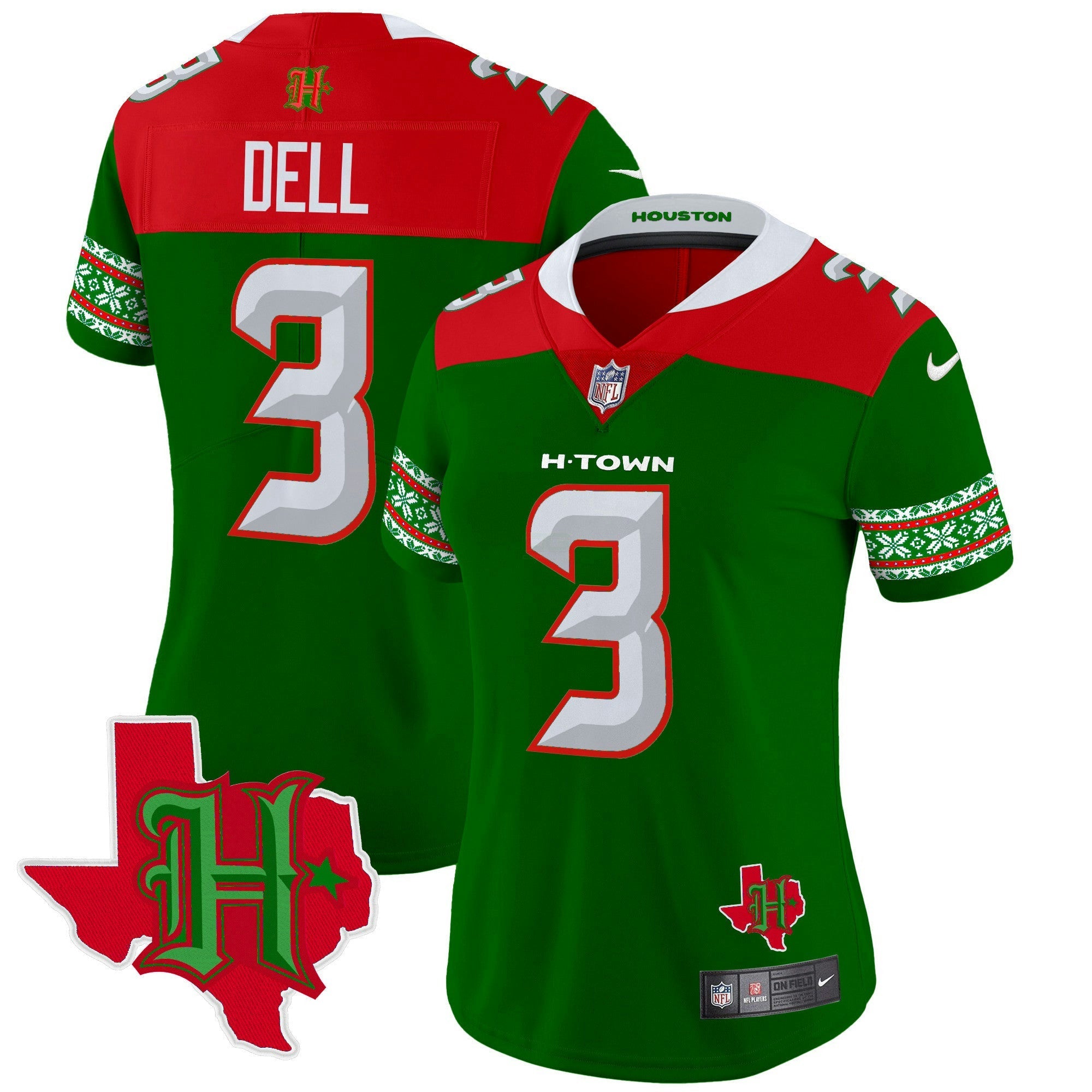 Camisa NFL Women’s Houston 2024 Christmas Vapor Limited Jersey
