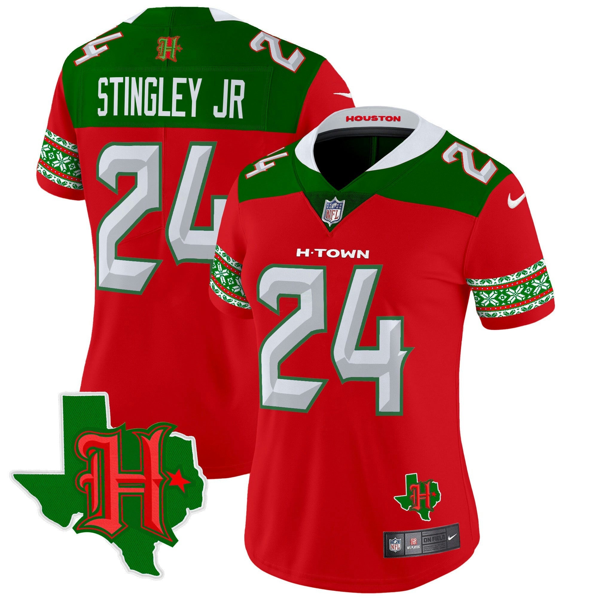 Camisa NFL Women’s Houston 2024 Christmas Vapor Limited Jersey