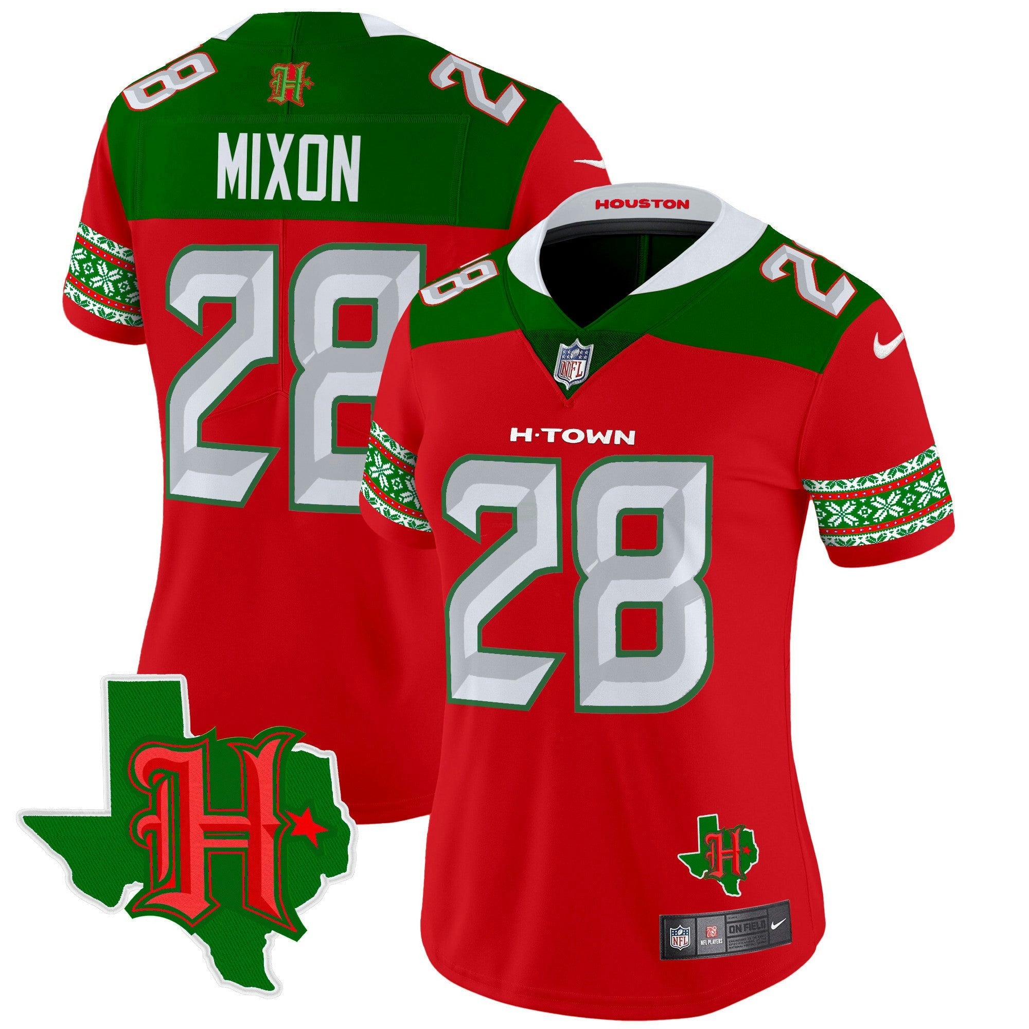 Camisa NFL Women’s Houston 2024 Christmas Vapor Limited Jersey