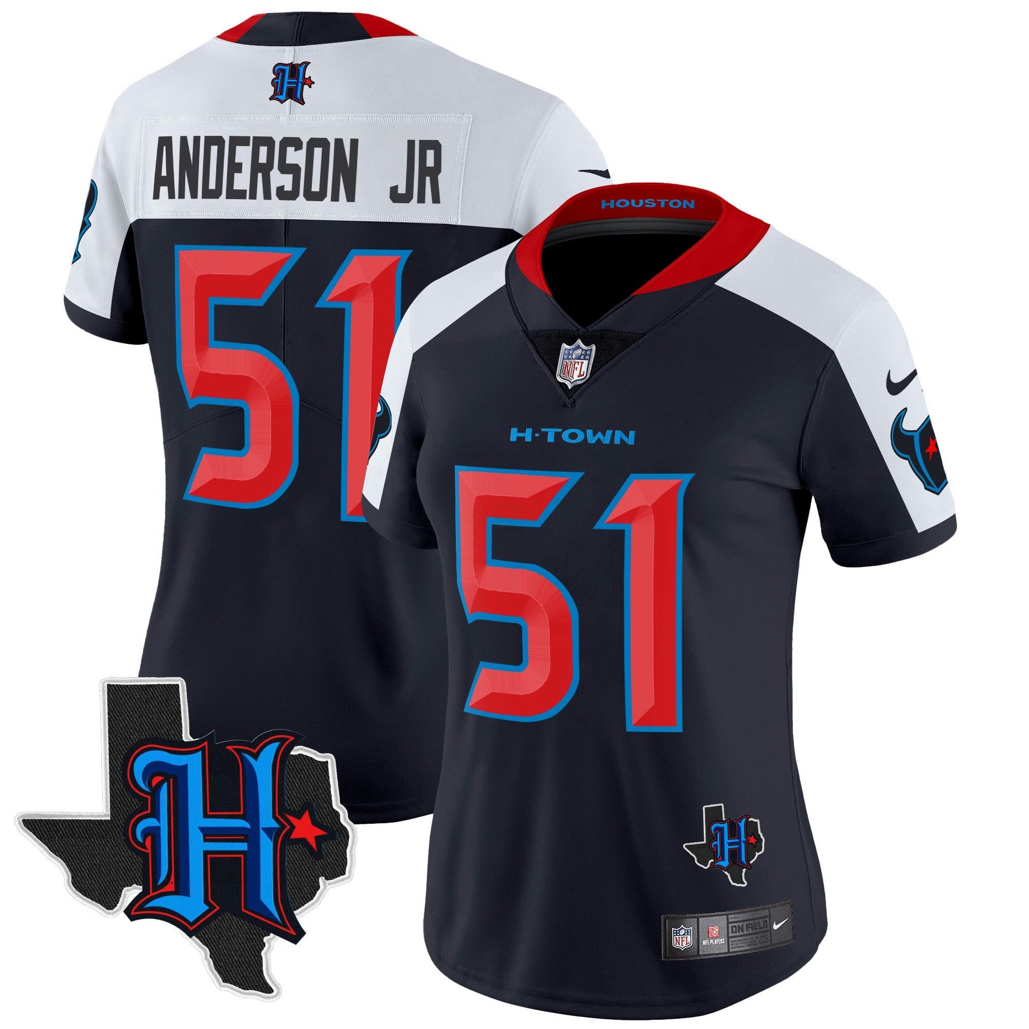 Camisa NFL Women’s Houston 2024 Texas Patch Vapor Limited Jersey