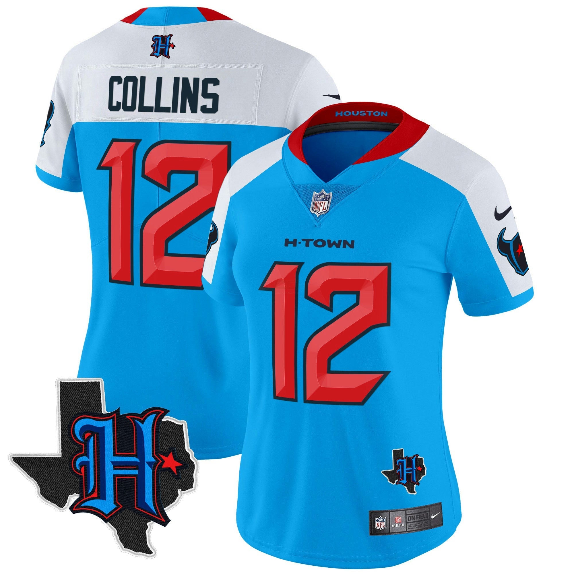 Camisa NFL Women’s Houston 2024 Texas Patch Vapor Limited Jersey V2