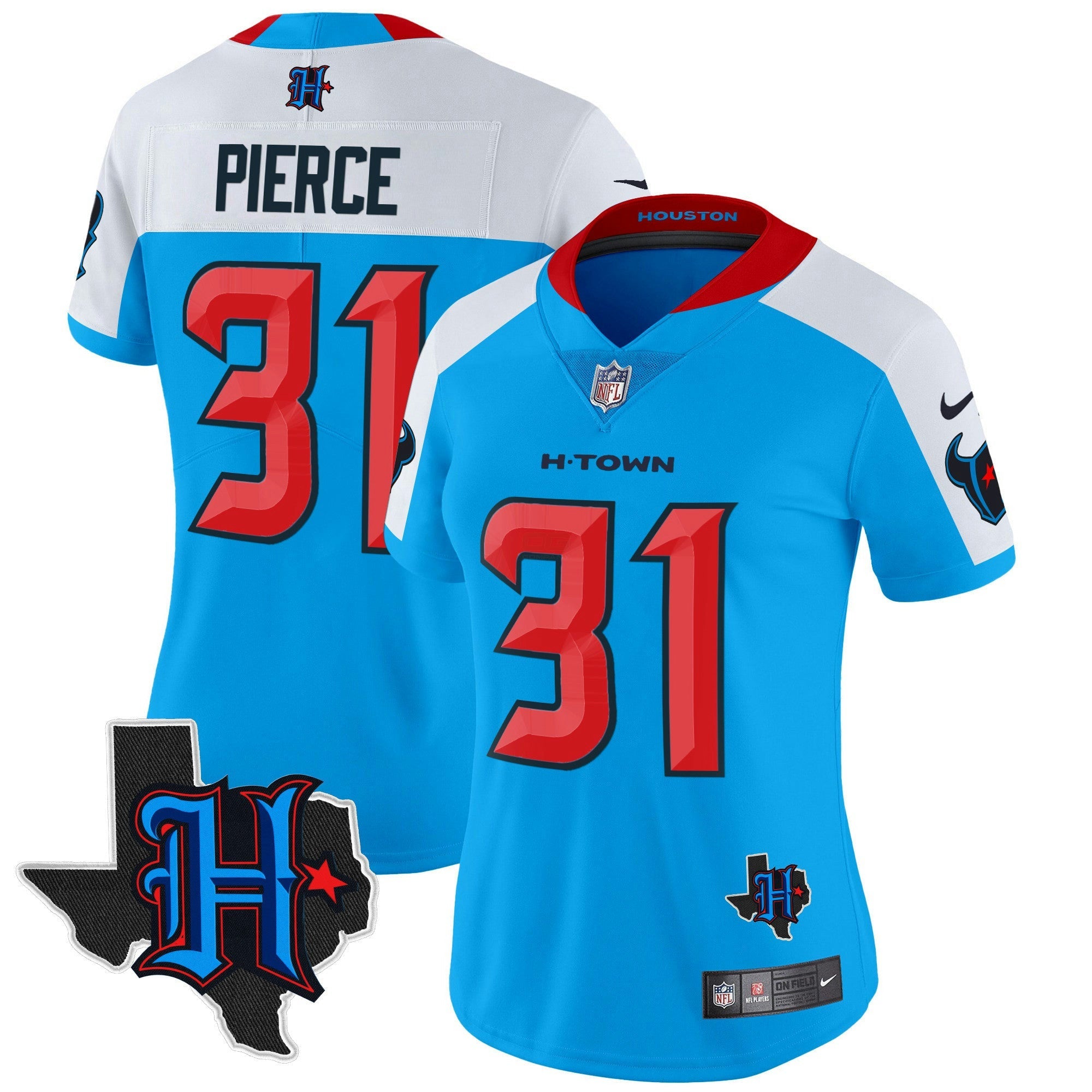 Camisa NFL Women’s Houston 2024 Texas Patch Vapor Limited Jersey V2