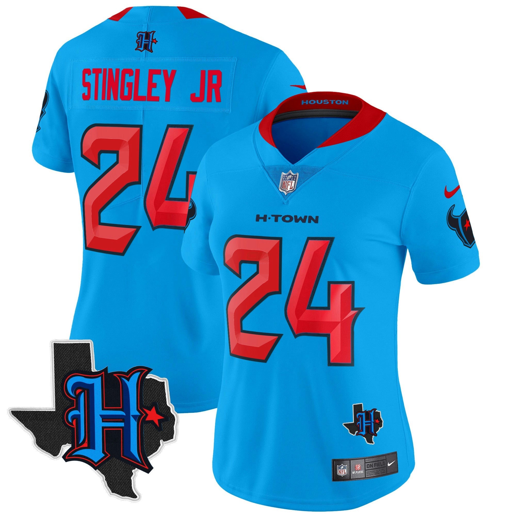 Camisa NFL Women’s Houston 2024 Texas Patch Vapor Limited Jersey V2