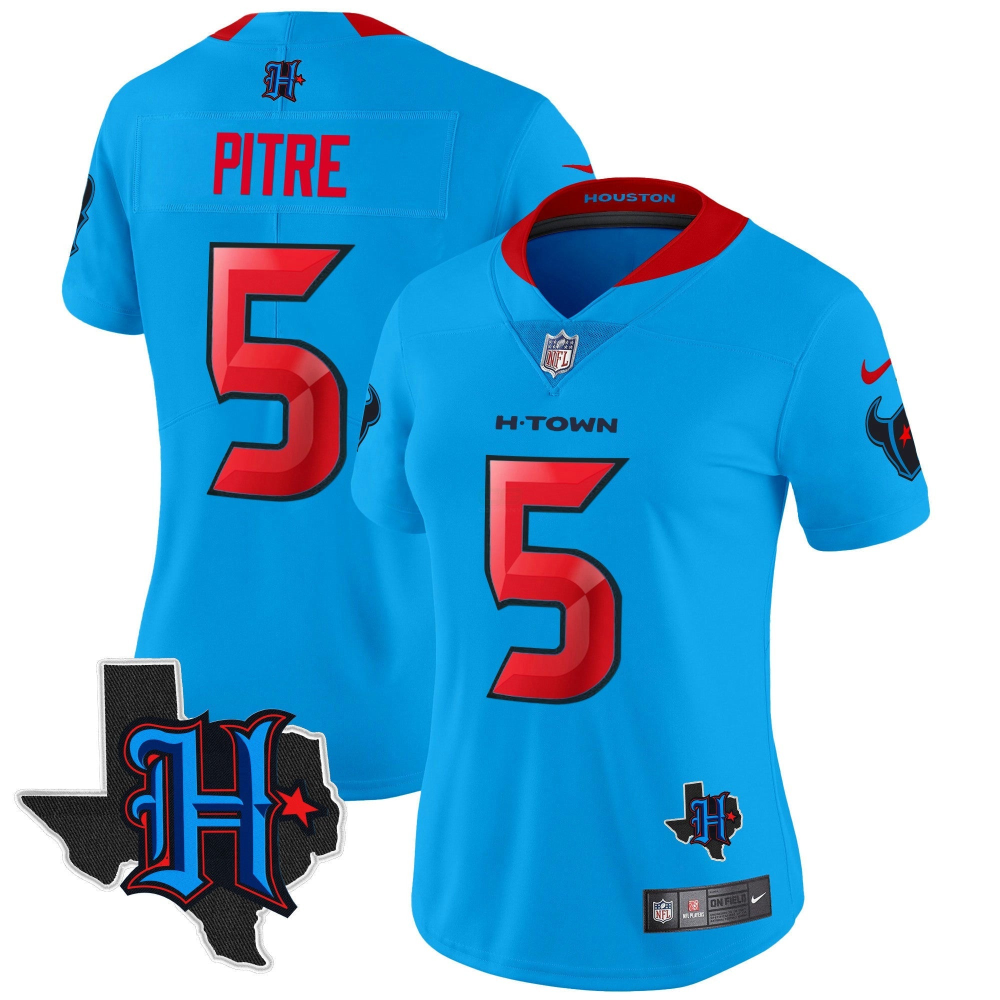 Camisa NFL Women’s Houston 2024 Texas Patch Vapor Limited Jersey V2