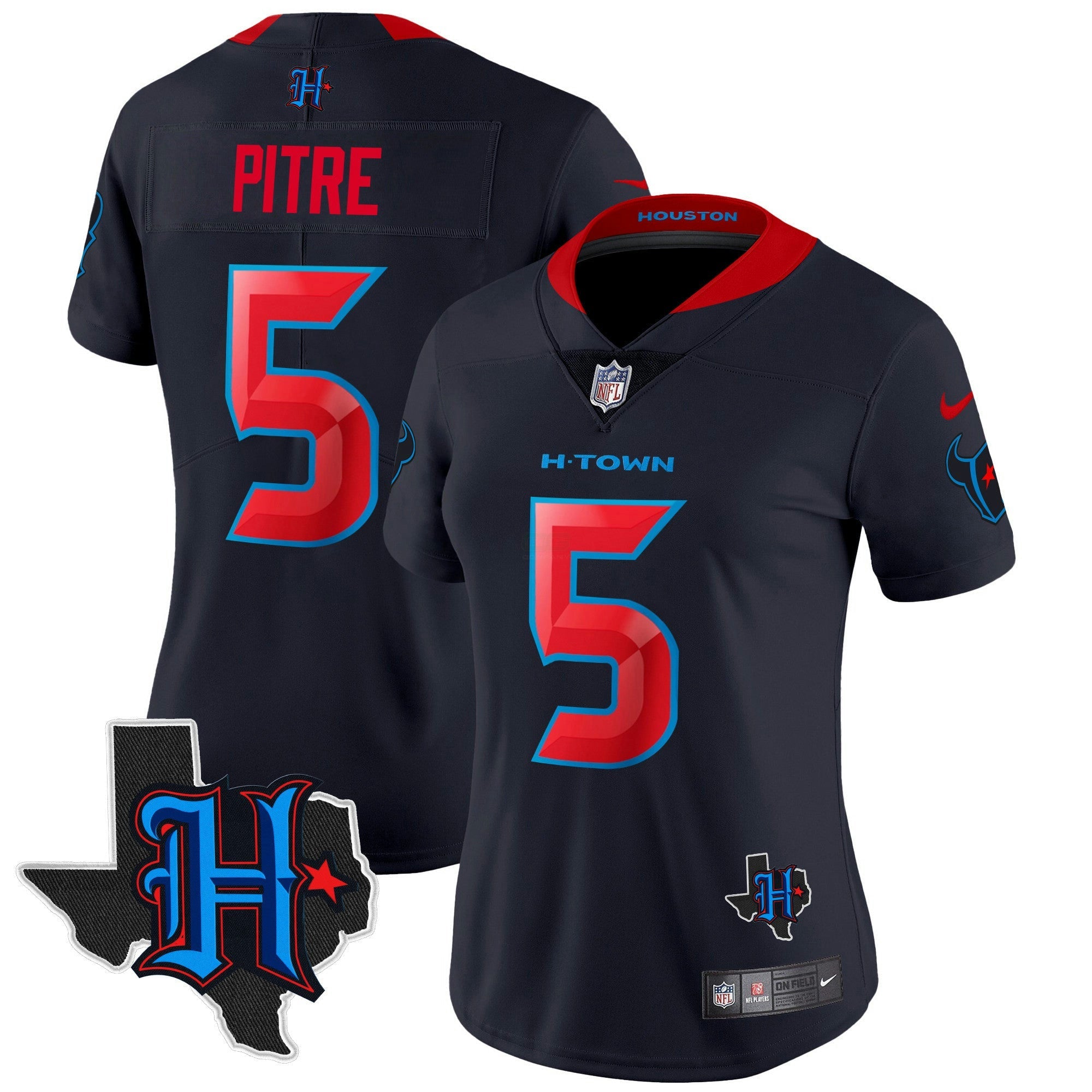 Camisa NFL Women’s Houston 2024 Texas Patch Vapor Limited Jersey V2