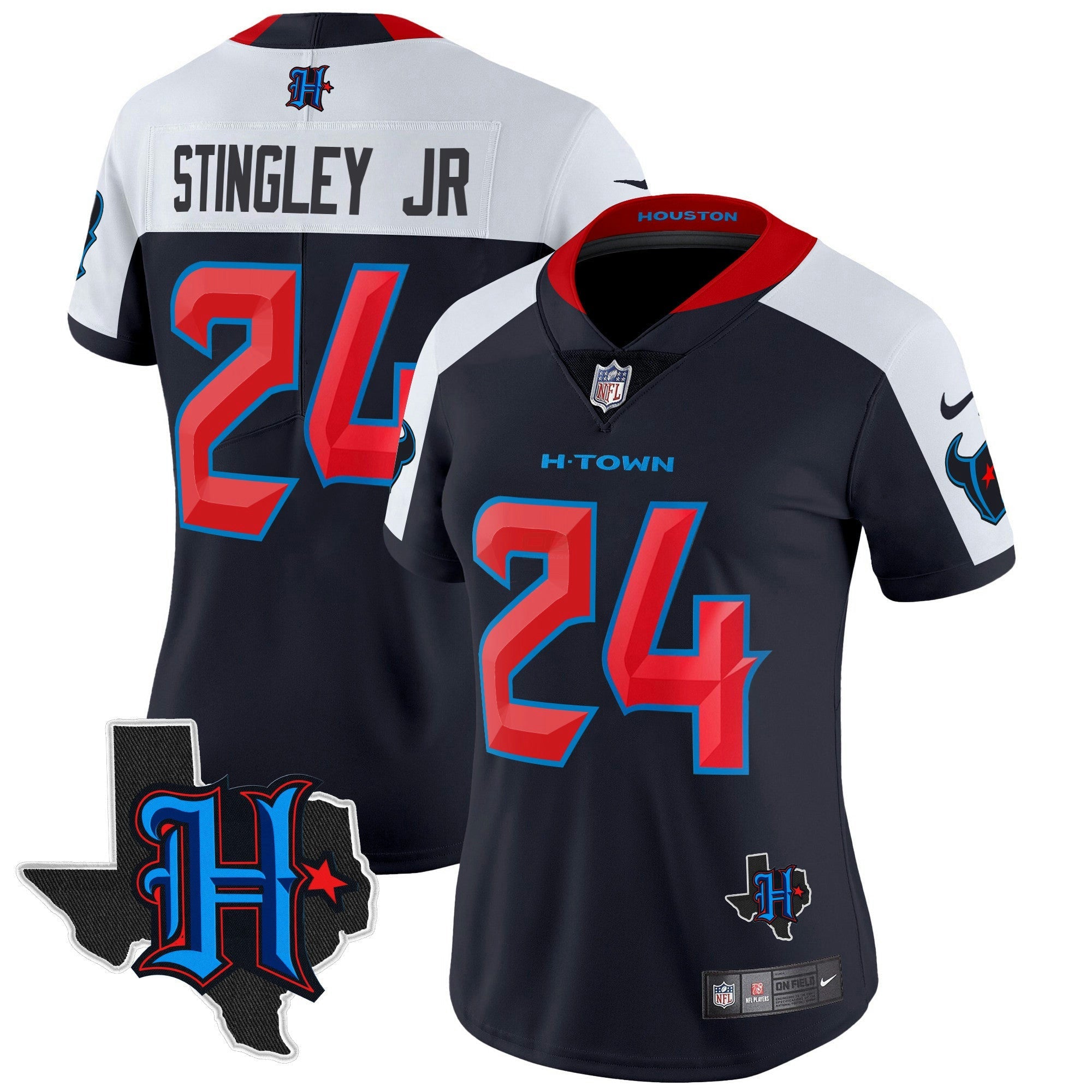 Camisa NFL Women’s Houston 2024 Texas Patch Vapor Limited Jersey V2