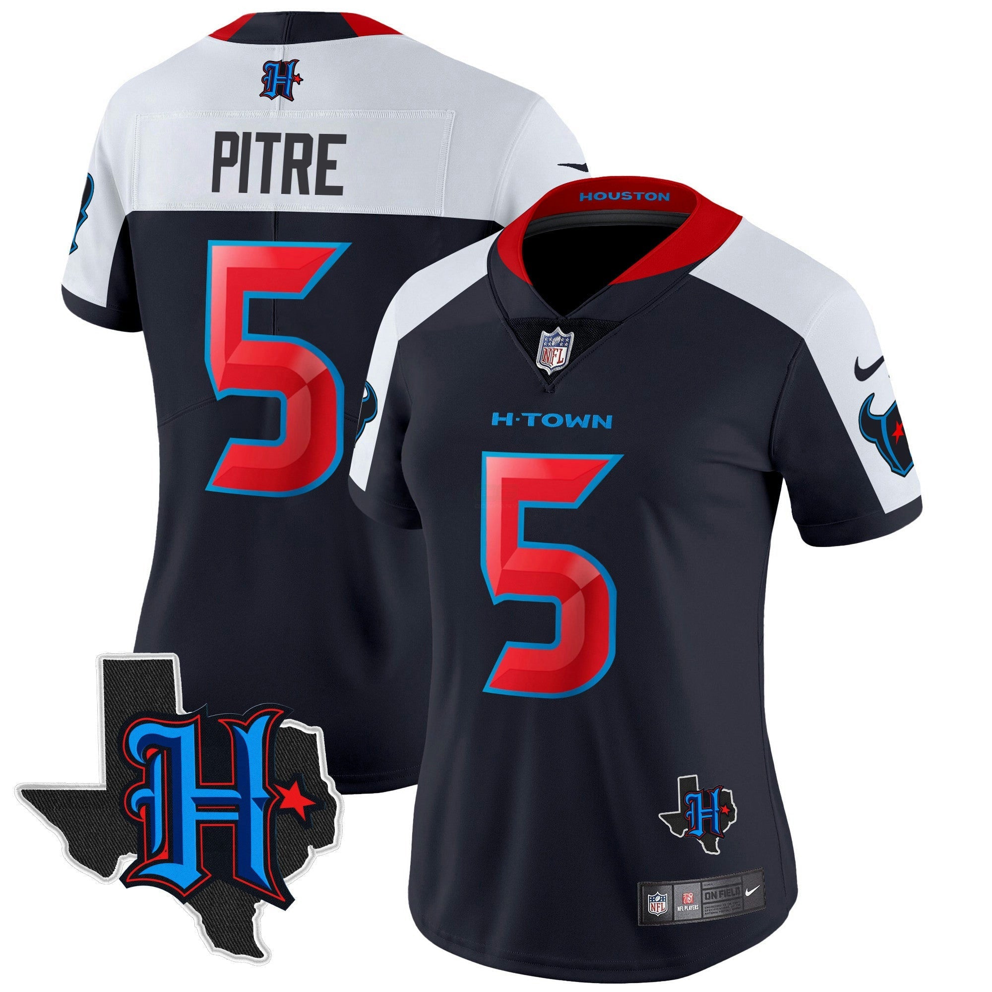 Camisa NFL Women’s Houston 2024 Texas Patch Vapor Limited Jersey V2