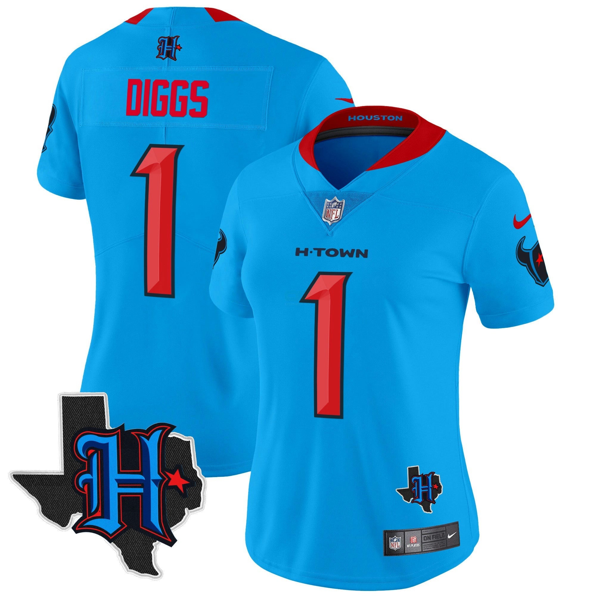 Camisa NFL Women’s Houston 2024 Texas Patch Vapor Limited Jersey V2