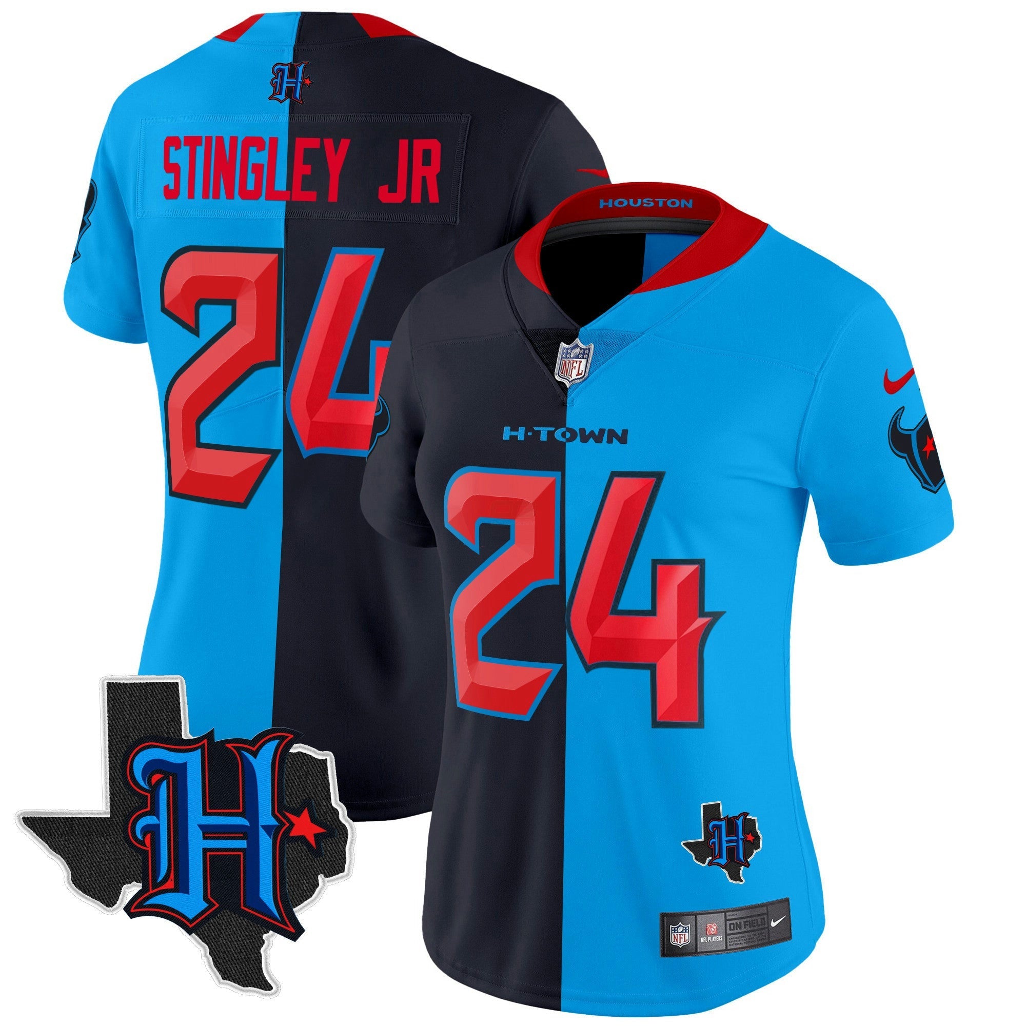 Camisa NFL Women’s Houston 2024 Texas Patch Vapor Limited Jersey V2