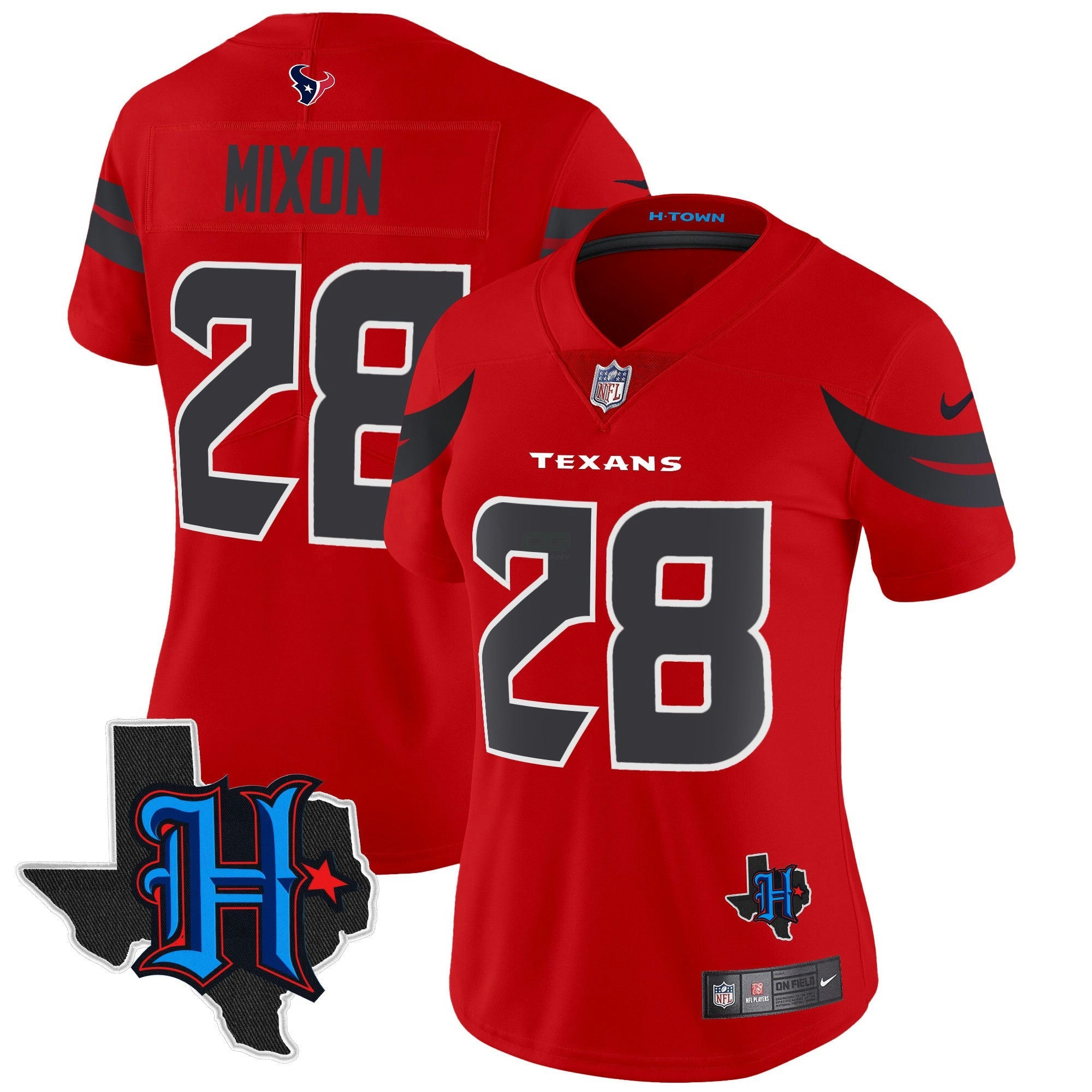 Camisa NFL Women’s Houston 2024 Texas Patch Vapor Limited Jersey V2
