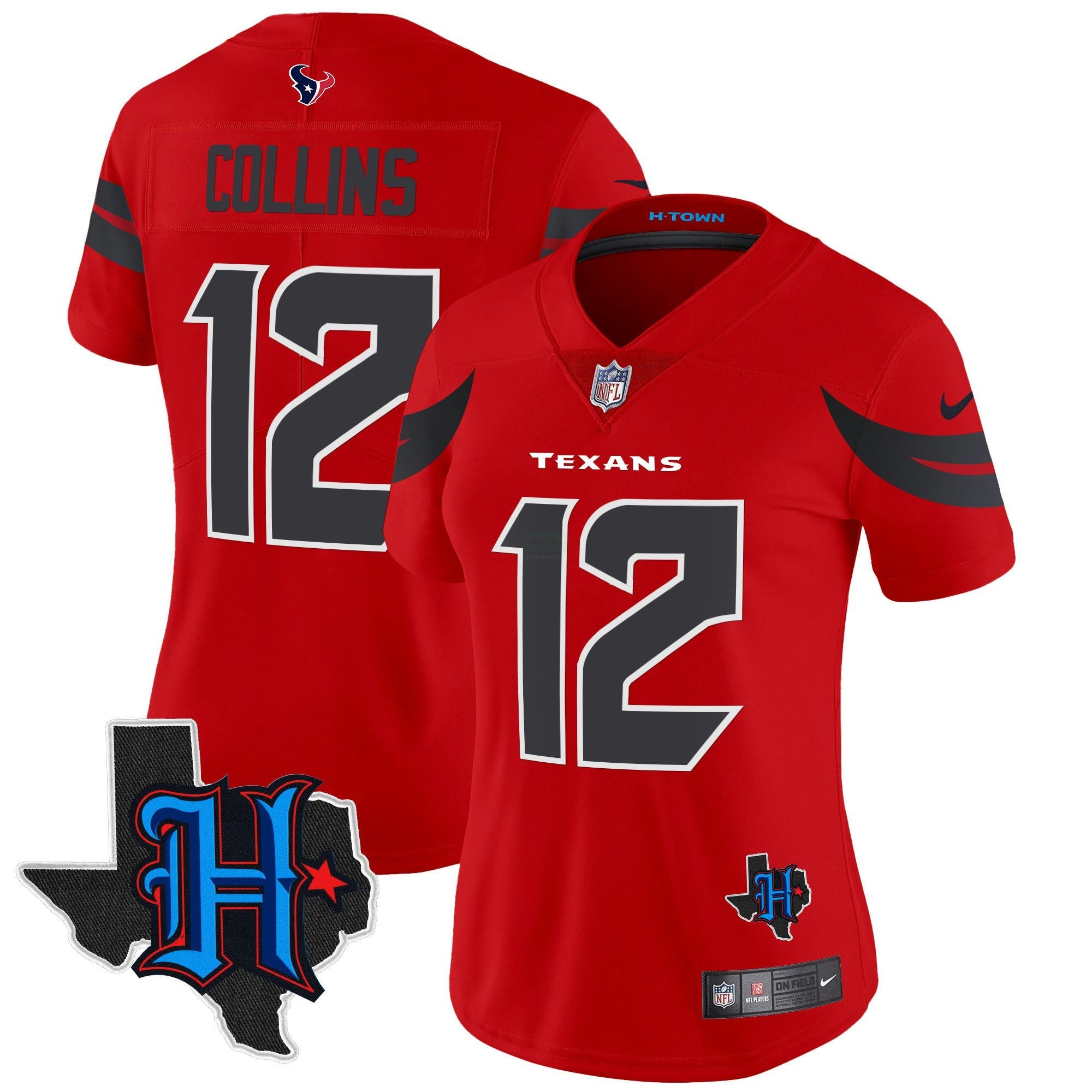 Camisa NFL Women’s Houston 2024 Texas Patch Vapor Limited Jersey V2