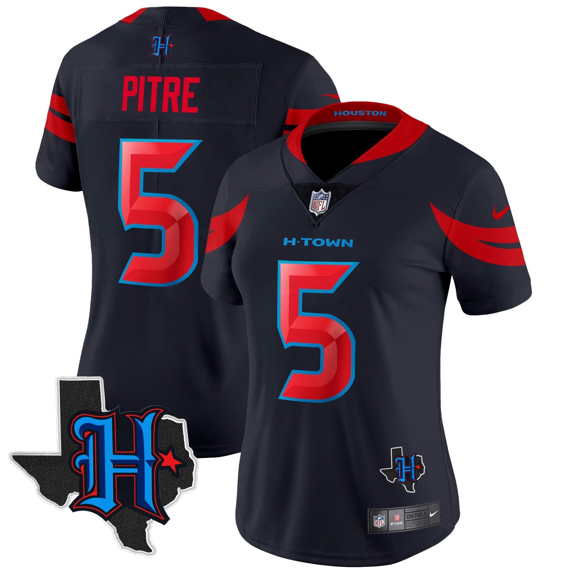 Camisa NFL Women’s Houston 2024 Texas Patch Vapor Limited Jersey V3