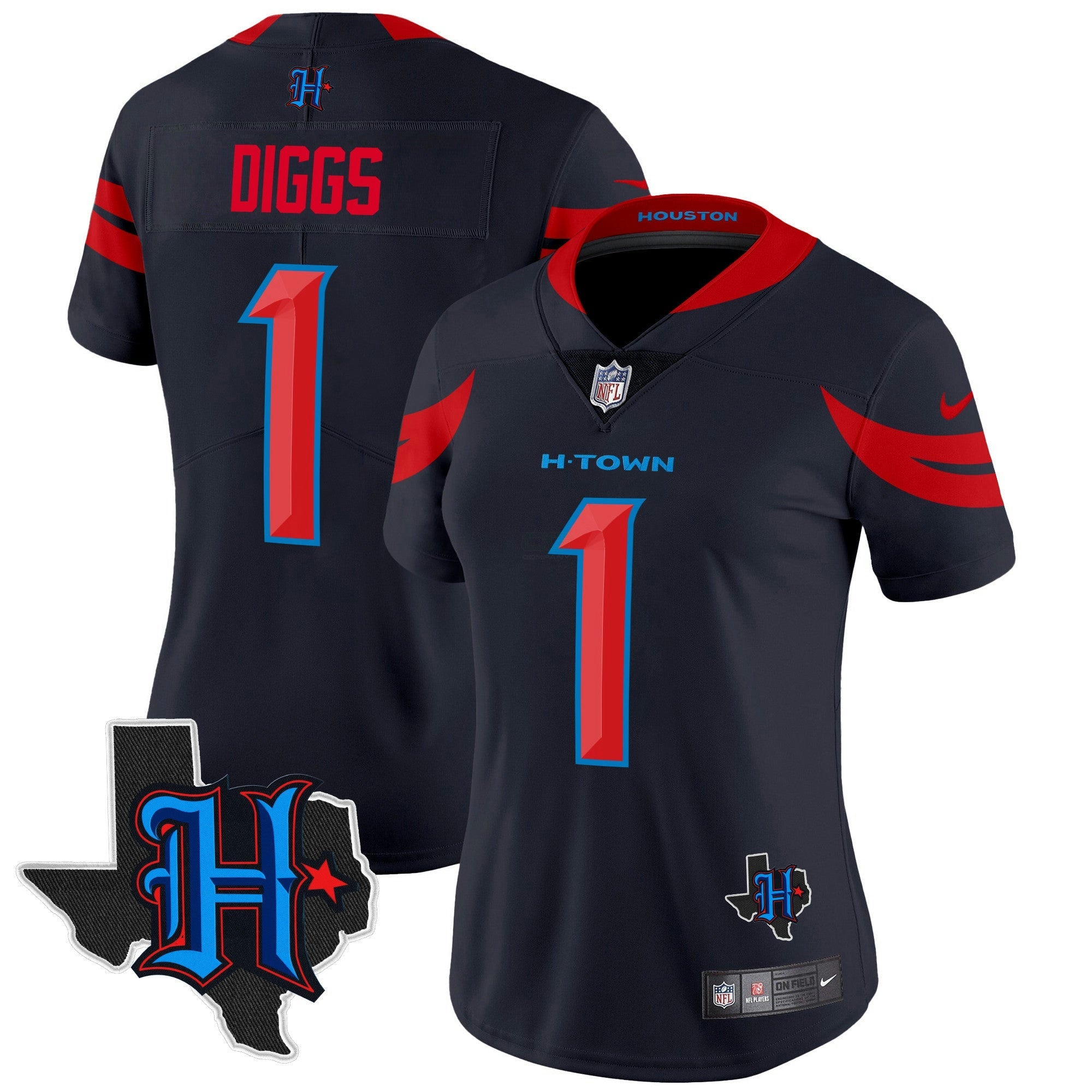Camisa NFL Women’s Houston 2024 Texas Patch Vapor Limited Jersey V3