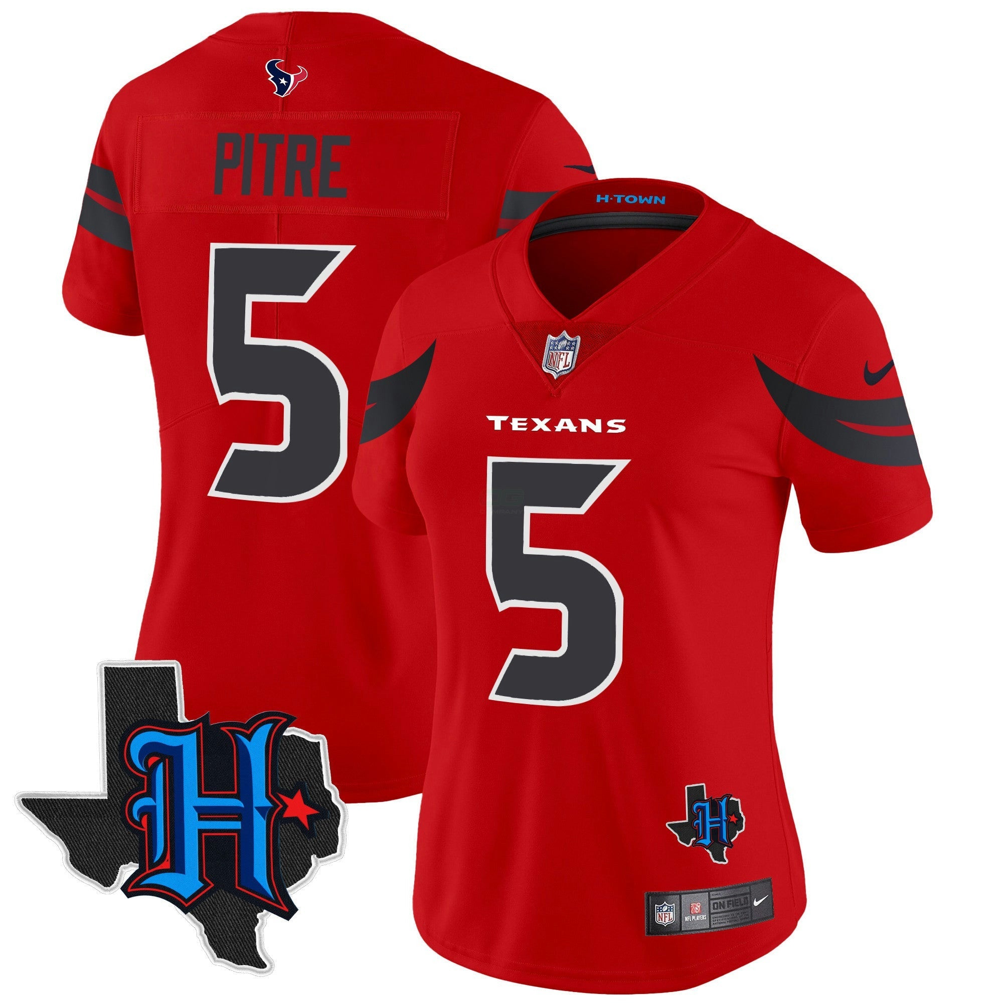 Camisa NFL Women’s Houston 2024 Texas Patch Vapor Limited Jersey V3