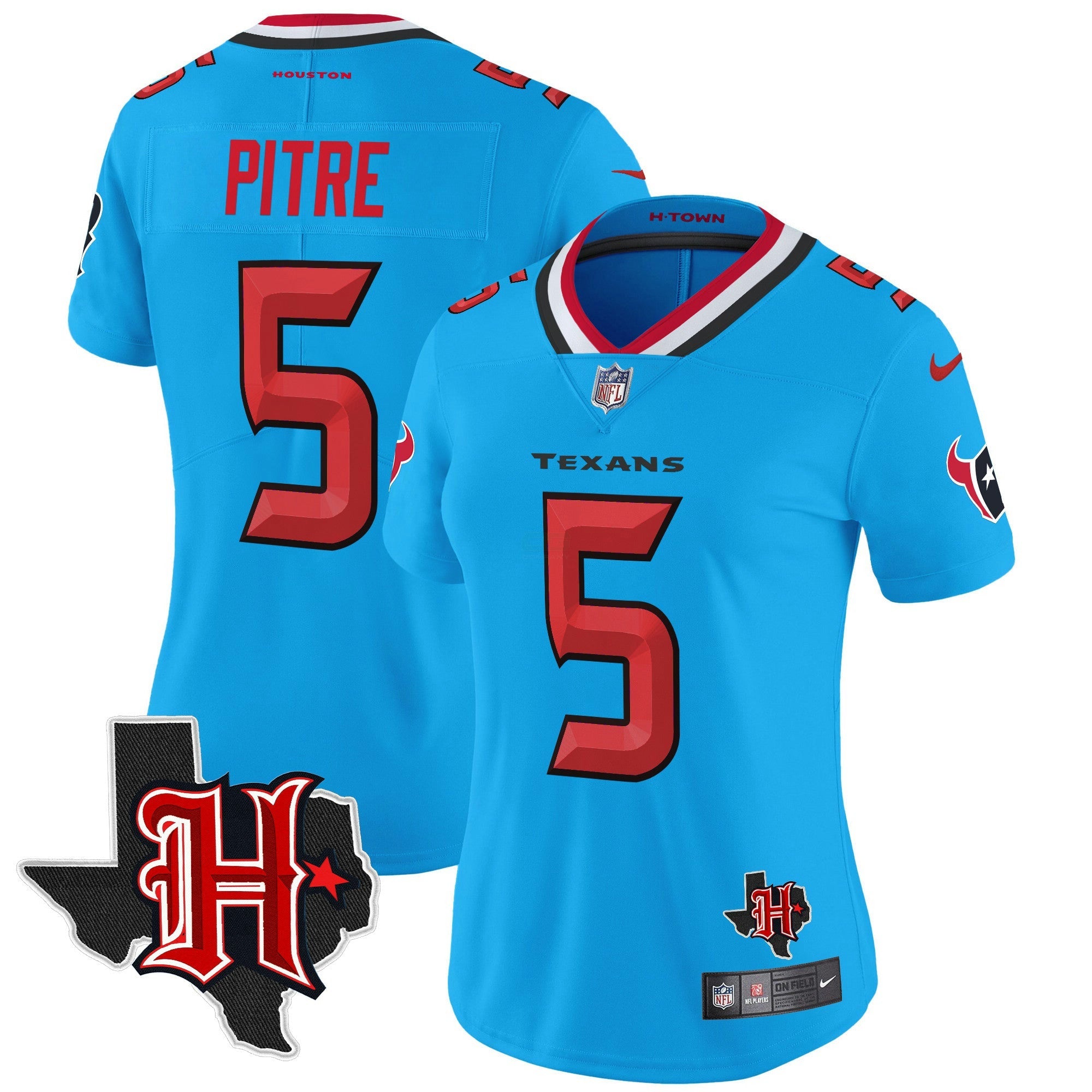 Camisa NFL Women’s Houston 2024 Texas Patch Vapor Limited Jersey V5
