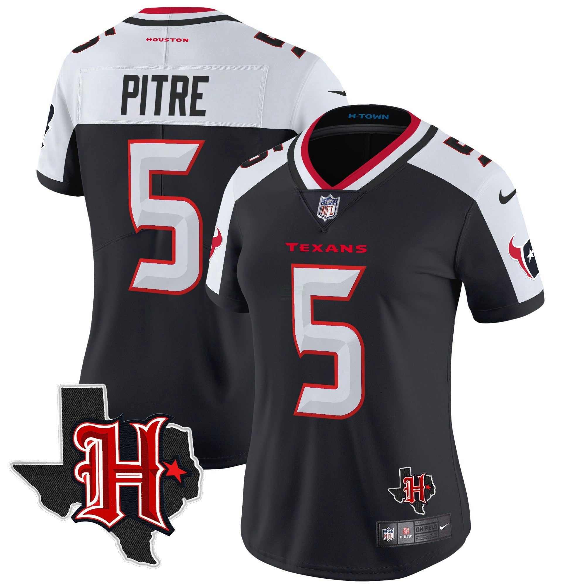 Camisa NFL Women’s Houston 2024 Texas Patch Vapor Limited Jersey V5