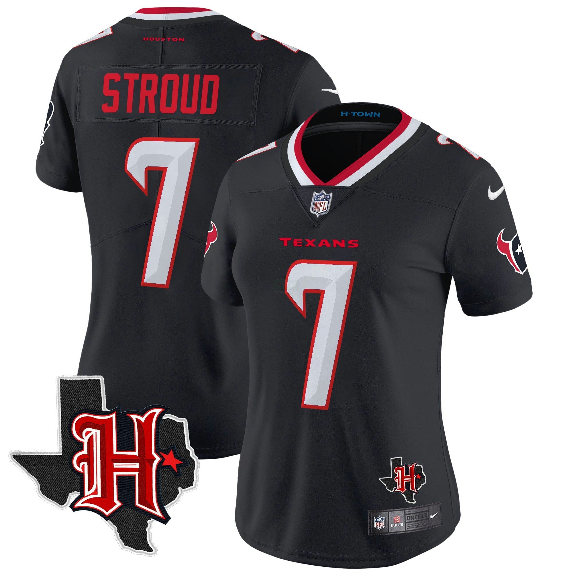 Camisa NFL Women’s Houston 2024 Texas Patch Vapor Limited Jersey V5