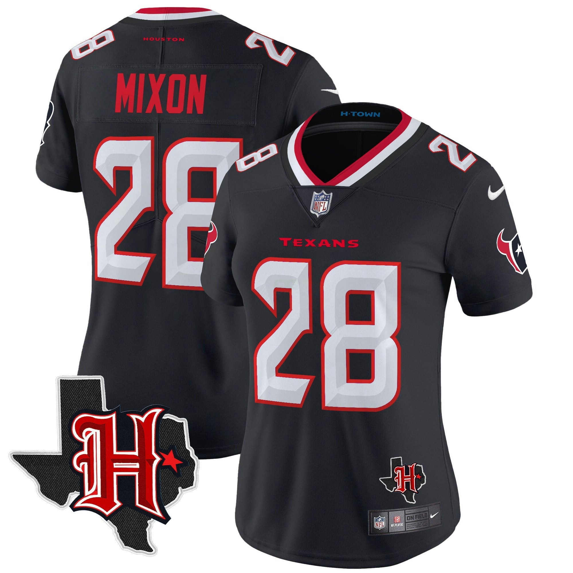 Camisa NFL Women’s Houston 2024 Texas Patch Vapor Limited Jersey V5