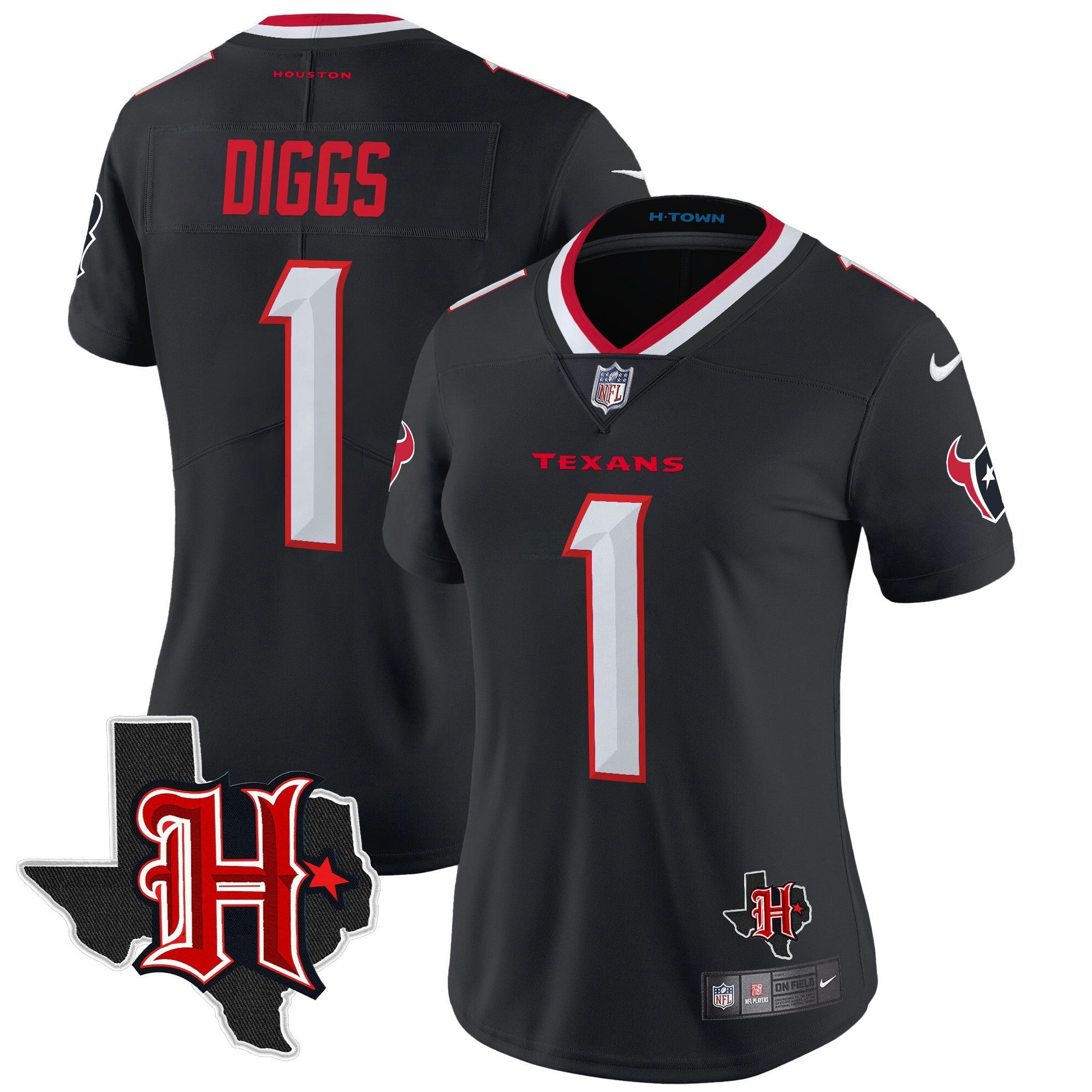 Camisa NFL Women’s Houston 2024 Texas Patch Vapor Limited Jersey V5